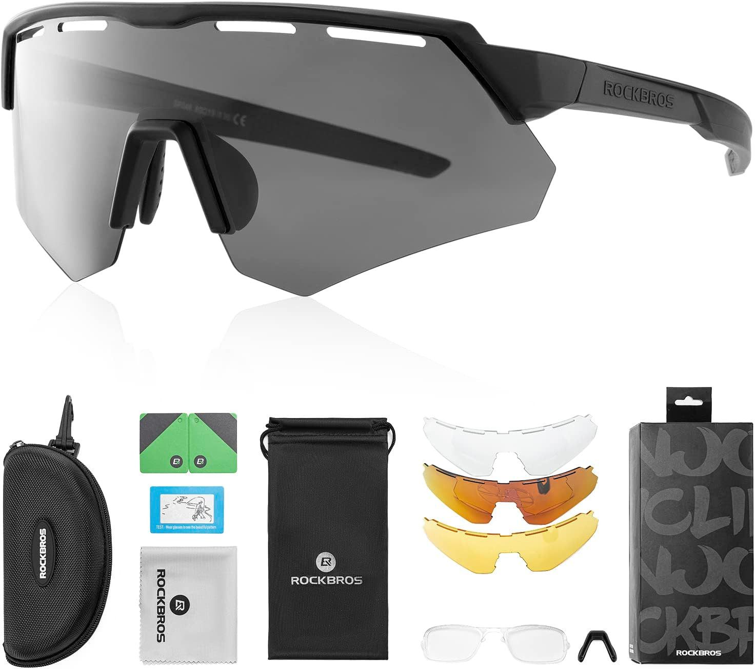 ROCKBROS Fahrradbrille Polarisierte Fahrradbrille Sonnenbrille, UV-Schutz