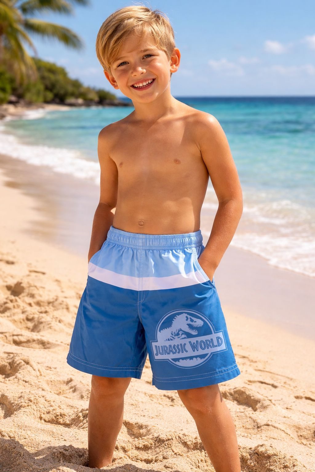 Jurassic World Badeshorts Jungen Badehose Badeshorts Kinder Badekleidung 4-14 Jahre Jungen Badehose schnell trocknend