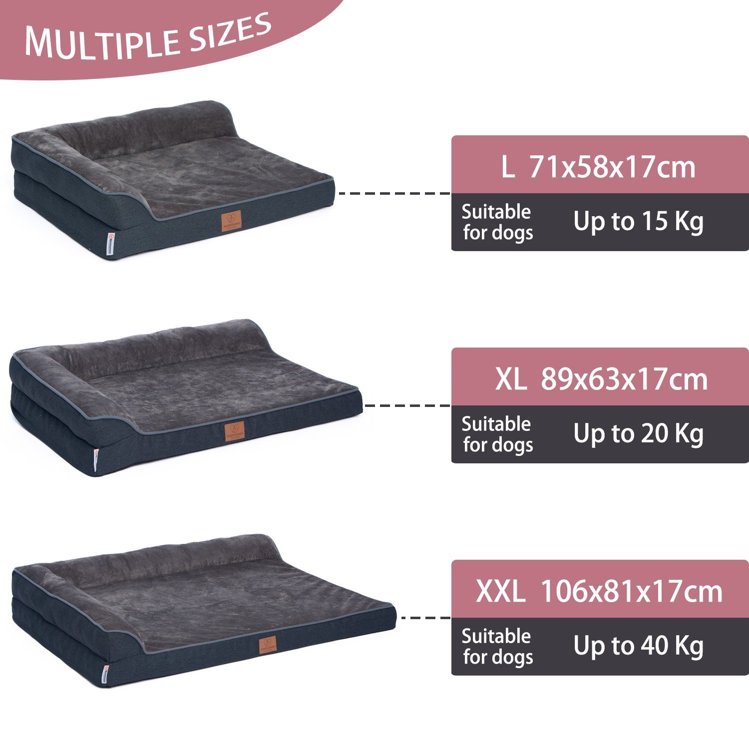 Warenhammer Tierbett Orthopädisches Premium Hundebett, flauschig günstig online kaufen