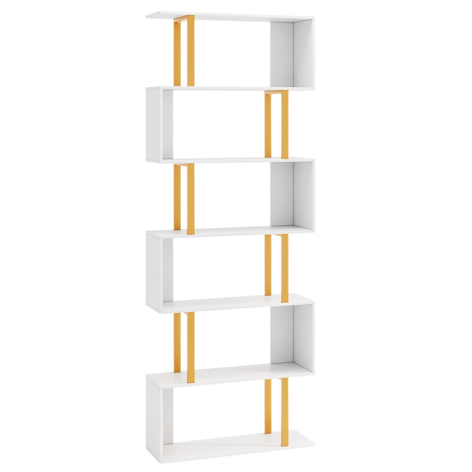 COSTWAY Bücherregal, Перегородки mit 6 Ebenen, 70 x 24 x 189 cm