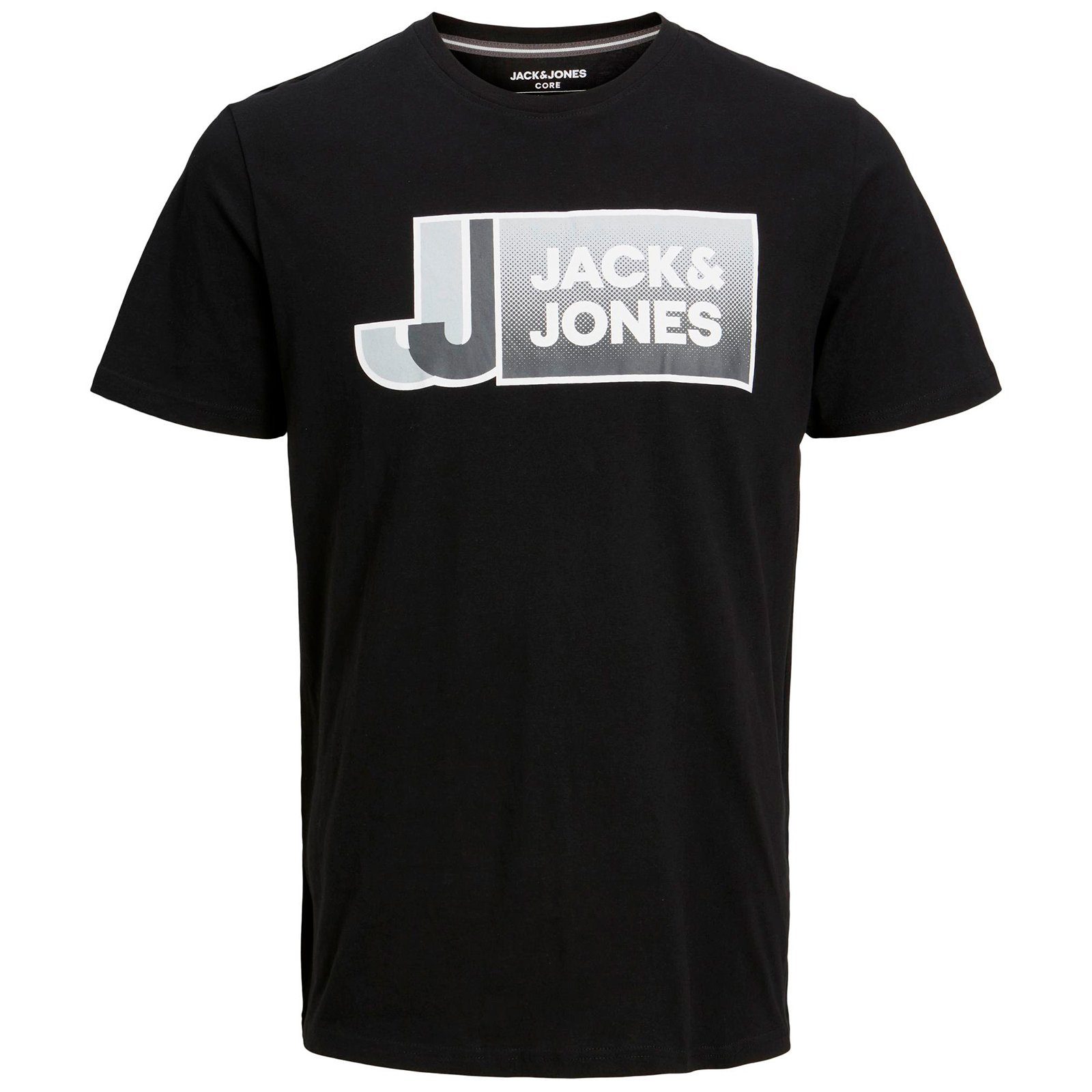 Jack & Jones Rundhalsshirt Große Größen Logoprint T-Shirt Herren schwarz JCOLOGAN Jack&Jones