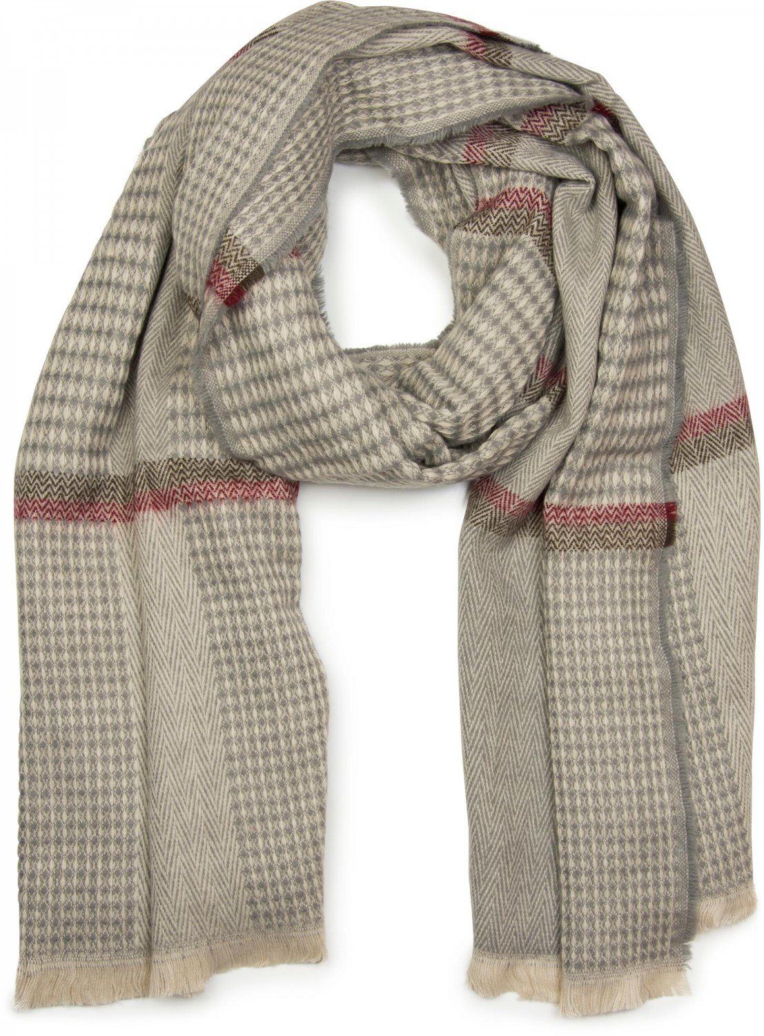 styleBREAKER Modeschal Breiter Schal mit Fischgrät Karo Muster, (1-St)