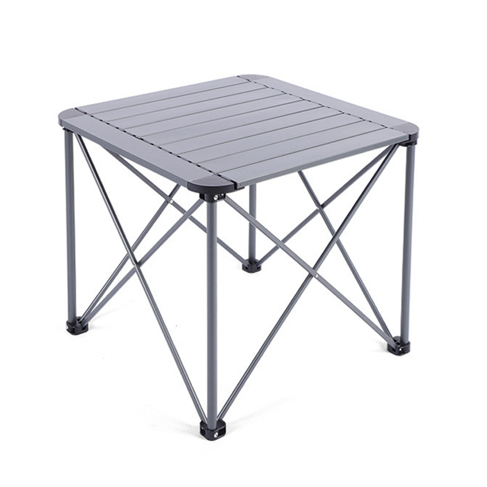 Jumpeak Campingtisch Aluminium Tischplatte,Falttisch mit Tragetasche für Camping Picknick, Klapptisch mit Einfacher Montage,Leichter,Stabiler,Groß,Silber,Grau