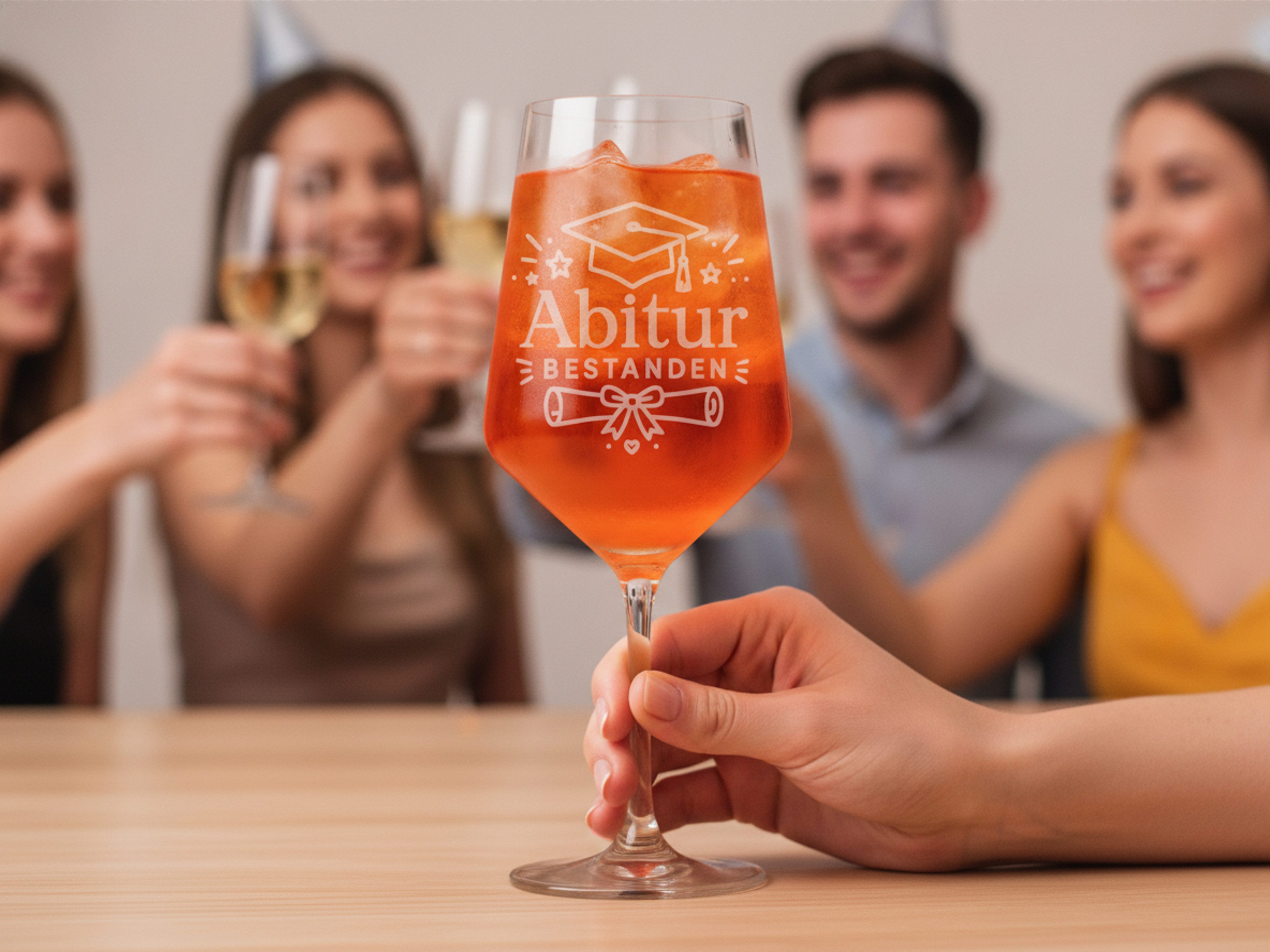 Valhalla Weinglas Valhalla Weinglas 350ml spülmaschinenfest Abitur bestanden, 1-tlg., Glas, Atemberaubende Darstellung