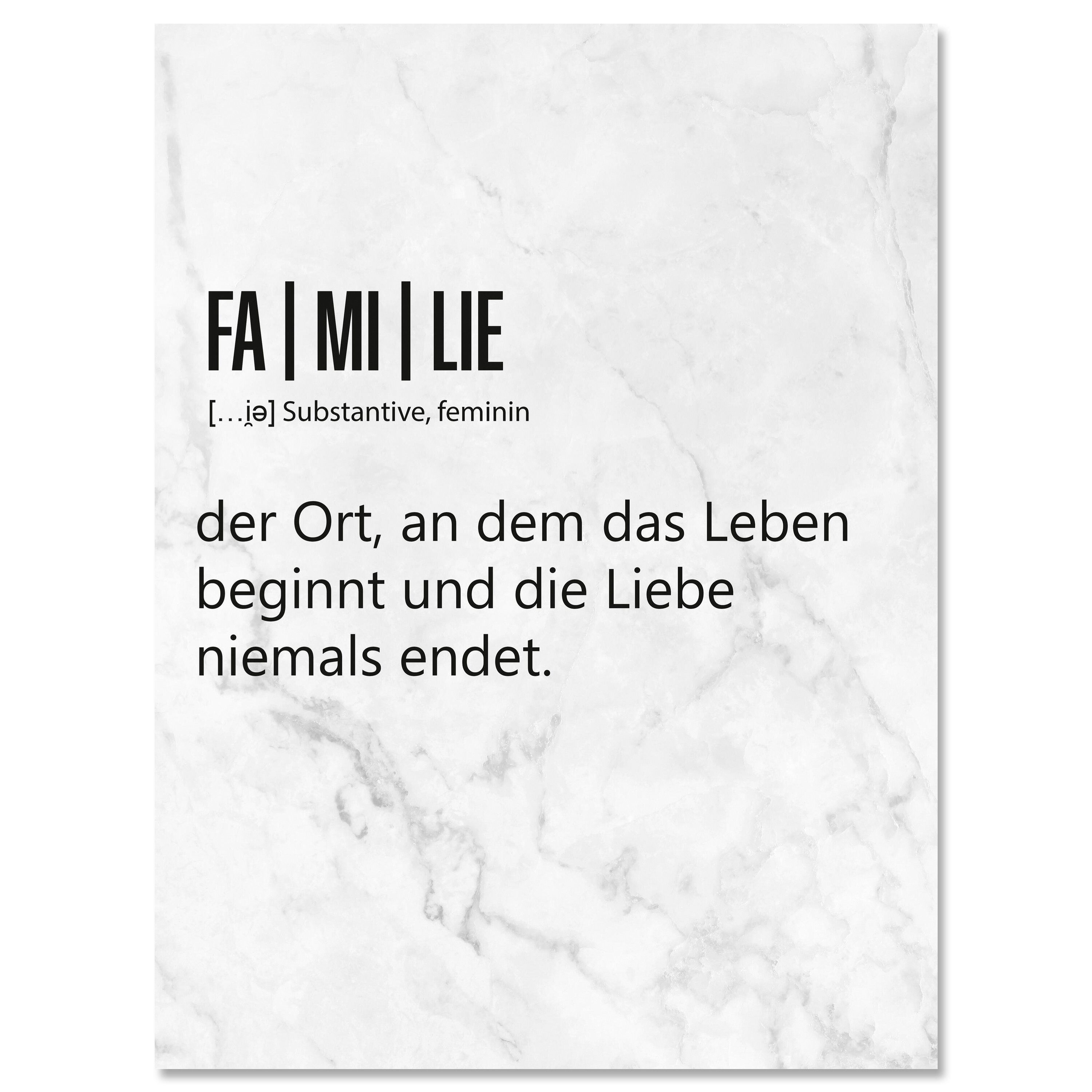 wandmotiv24 Leinwandbild Familie, Hochformat, Wortdefinition, Familien