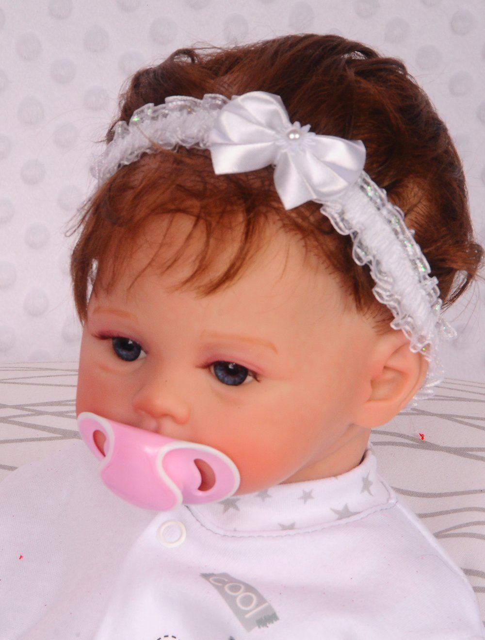 und elastisch Baby Weiß Stirnband ab 0Mon Rot Kinder Stirnband Nr.9 in Kopfschmuck Kopfband