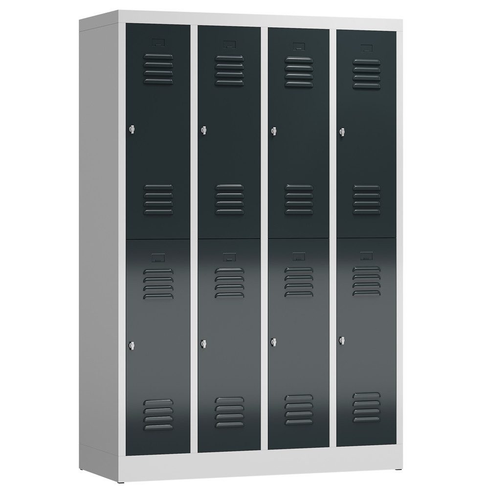 Steelboxx Spind Spindschrank für 8 Personen abschließbar Spind Fächerschrank (1-St) Komplett verschweißt und montiert - keine Montage erforderlich