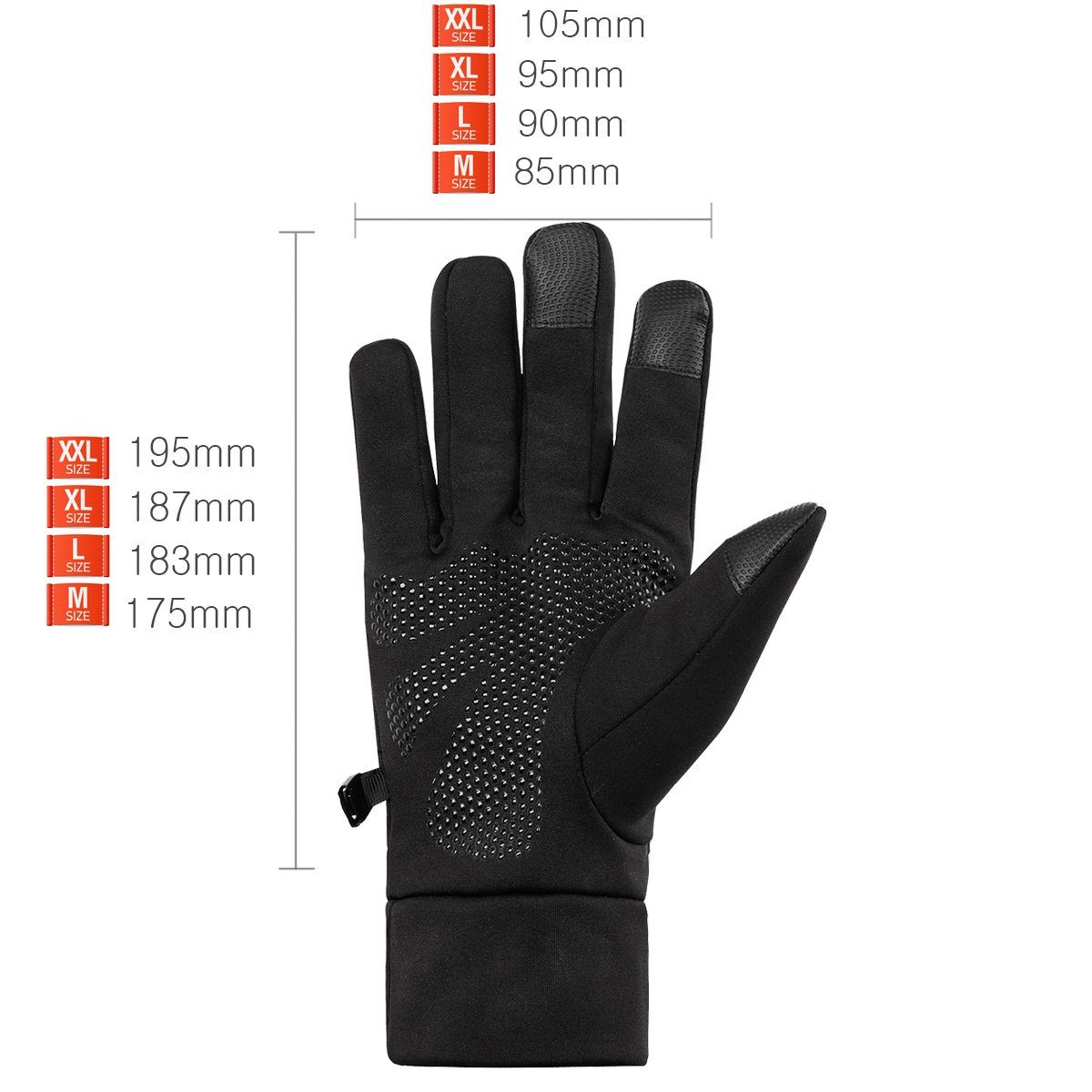 Winddicht Laufhandschuhe MidGard Fahrradhandschuhe mit Winterhandschuhe warme Touchscreen Thermo