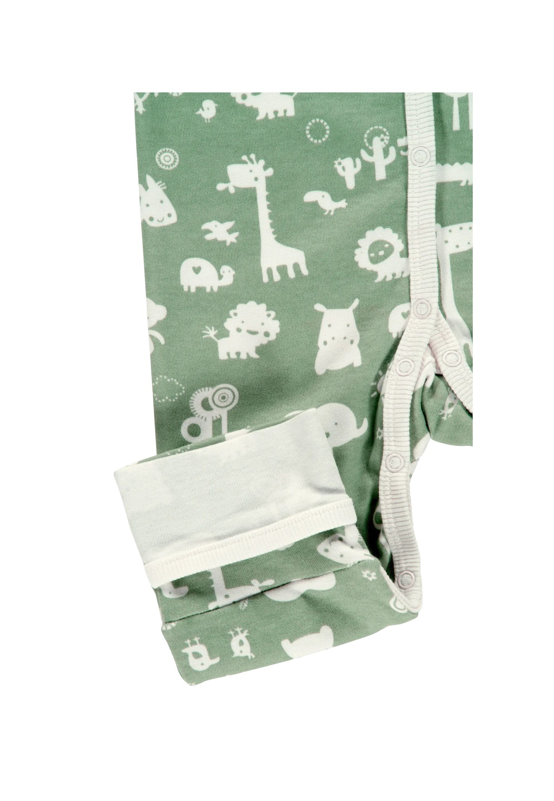 Alvi® Schlafoverall Pyjama mit Klappbündchen Bio-Baumwolle (1-tlg) praktische Druckknöpfe