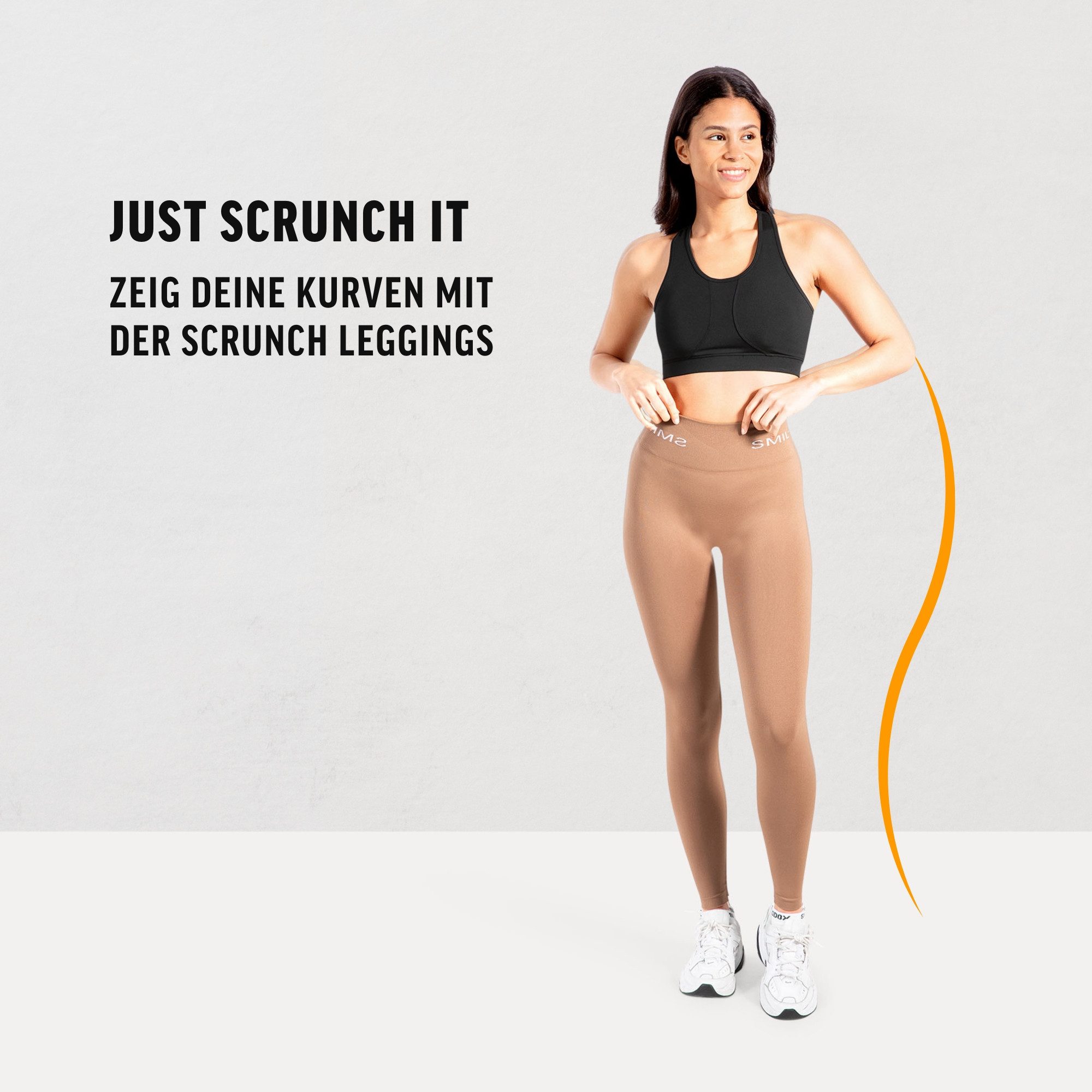 Smilodox Leggings Azura, Push Up Booy Fitnessleggings mit Schriftzug Sport & Alltag Scrunch Butt Squat-Sicher High Waist Seamless Yoga Gymhose Blickdicht