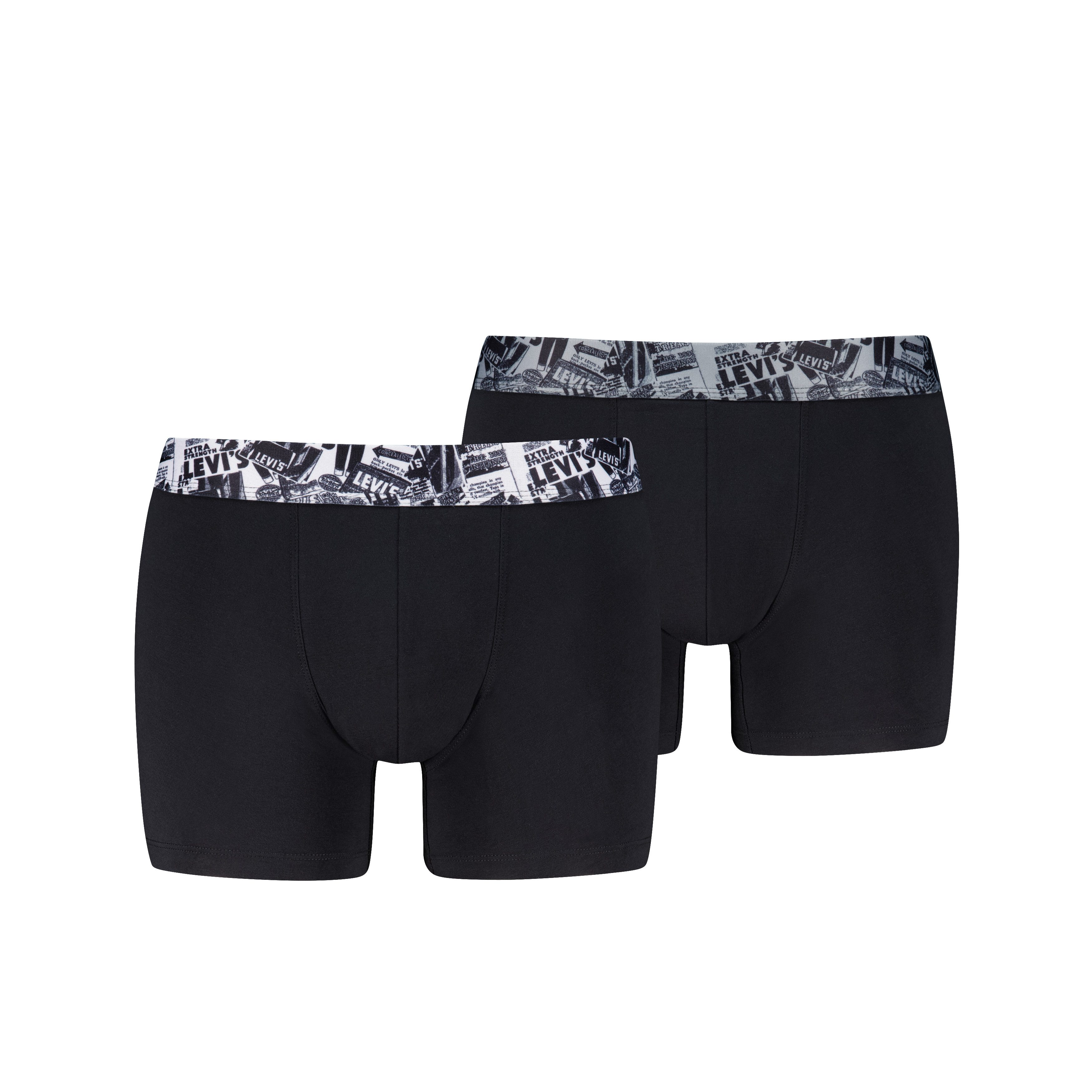 Levi's® Boxershorts LEVIS MEN NEWSPAPER WB BOXER BRIEF 2P (2er Pack) ohne Eingriff, Cotton-Stretch