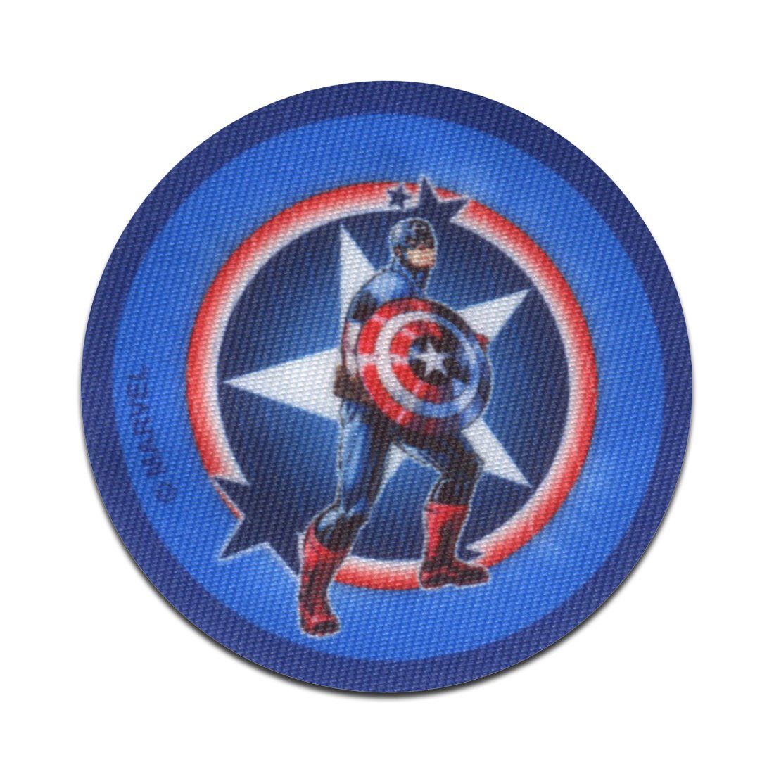 MARVEL Пластырь Bügelbild, Aufbügler, Applikationen, Patches, Flicken, zum aufbügeln, Polyester, Avengers Captain America Comic Stern - Größe: 6,3 x 6,3 cm