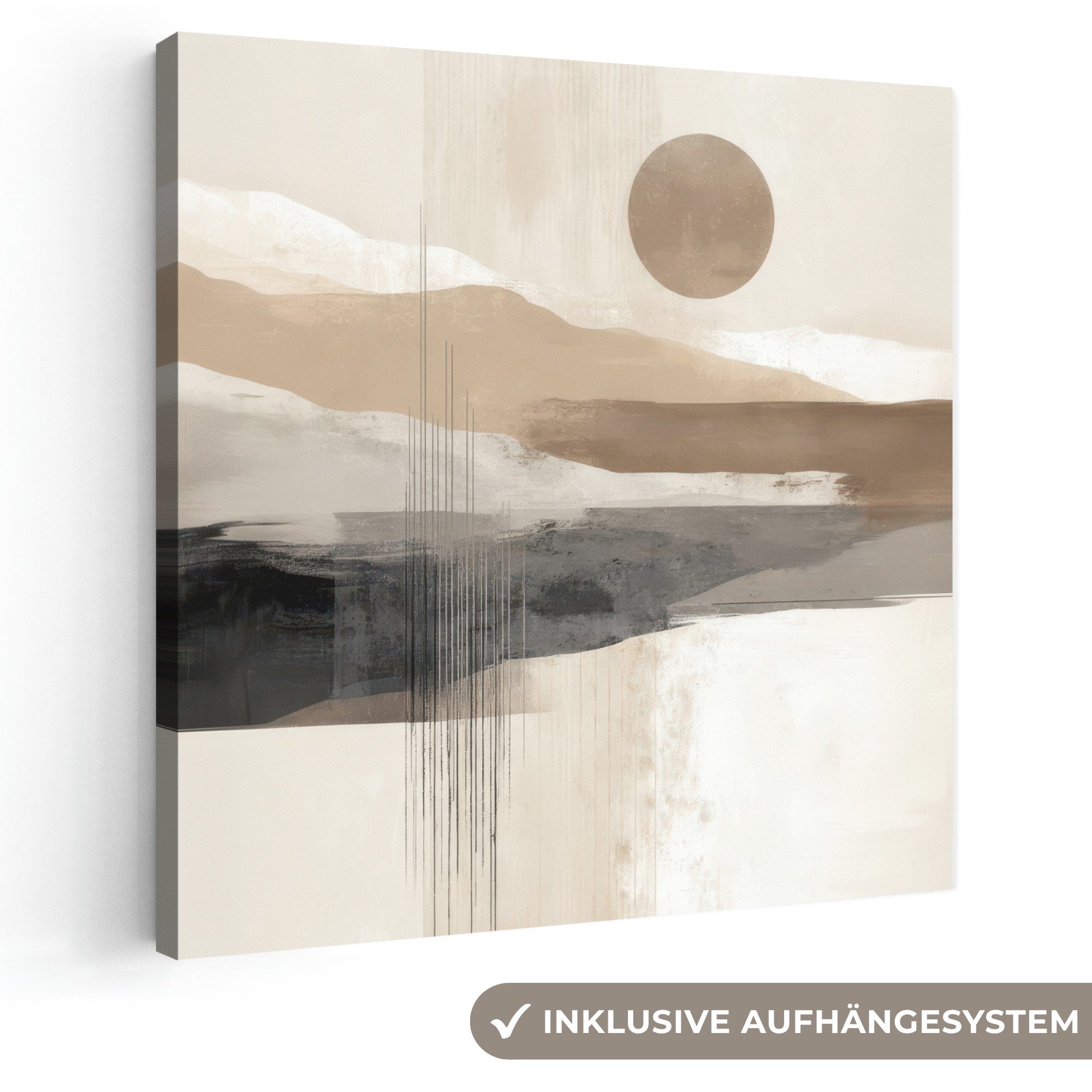 OneMillionCanvasses® Leinwandbild Minimalistisch - Landschaft - Dimension, Fotodruck (1 St), Wandbild, Deko Schlafzimmer Wohnzimmer Flur 20x20 cm