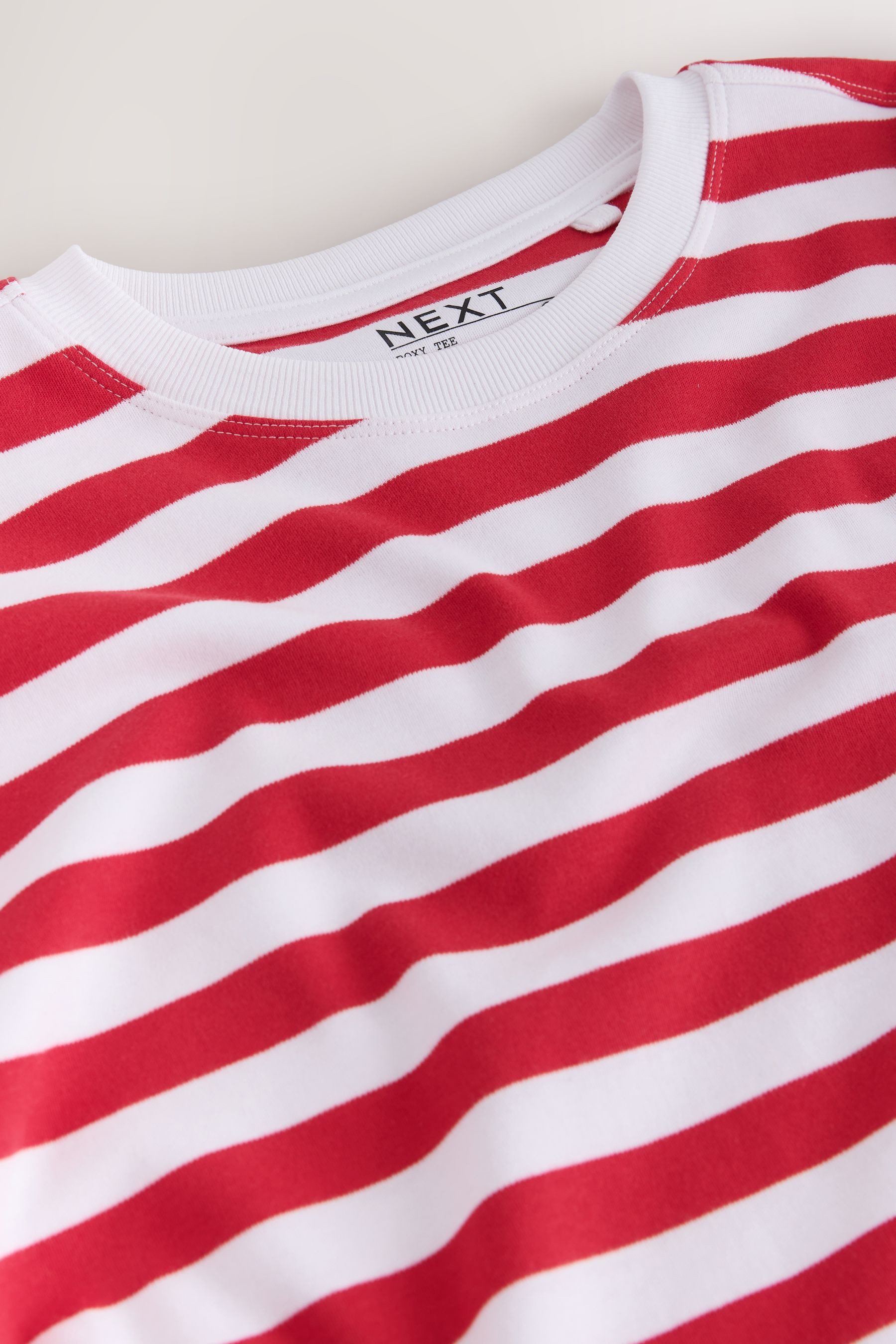 Next T-Shirt Kastiges Relaxed Fit Oversized-T-Shirt, Baumwolle (1-tlg) – Bild 3 von 3
