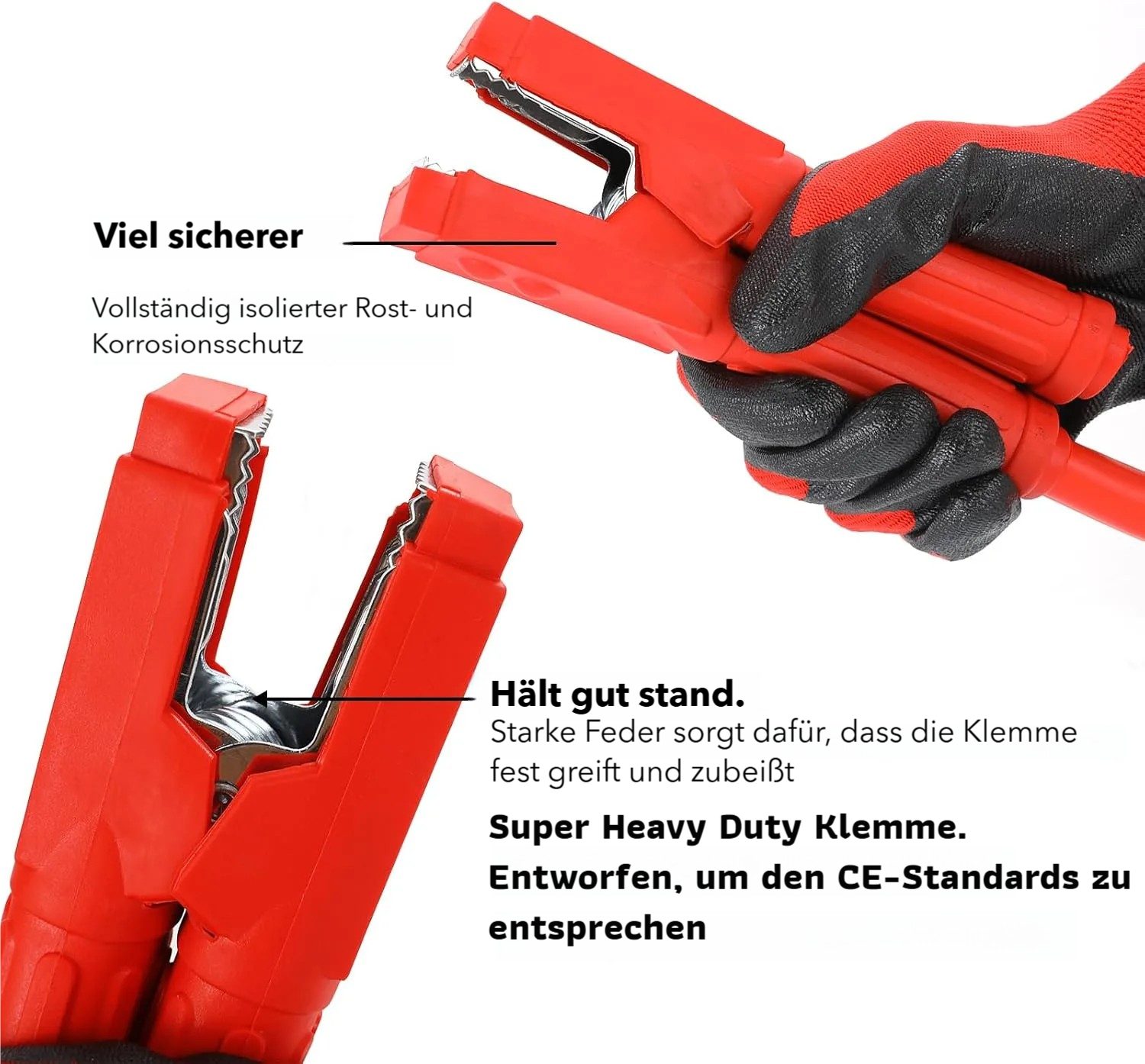 TLGREEN 6m 50mm² 3000A Überbrückungskabel,Startkabel Set Starthilfekabel, Starthilfekabel, kupferbeschichteten Aluminiumkabeln Starthilfekabel,für PKW LKW