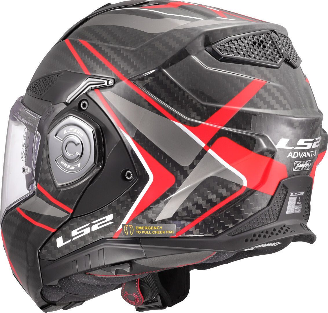 LS2 Motorradhelm FF901 Advant X Carbon Future II Klapphelm, Vorbereitet Für Kommunikationssystem,notfallsystem-polsterung (eq