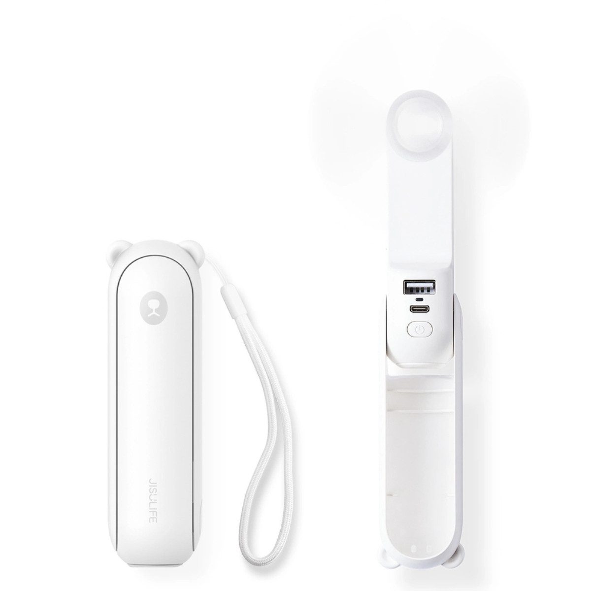 Jisulife Handventilator Life8 Plus, 3in1 Funktion mit Ventilator Powerbank und LED Licht