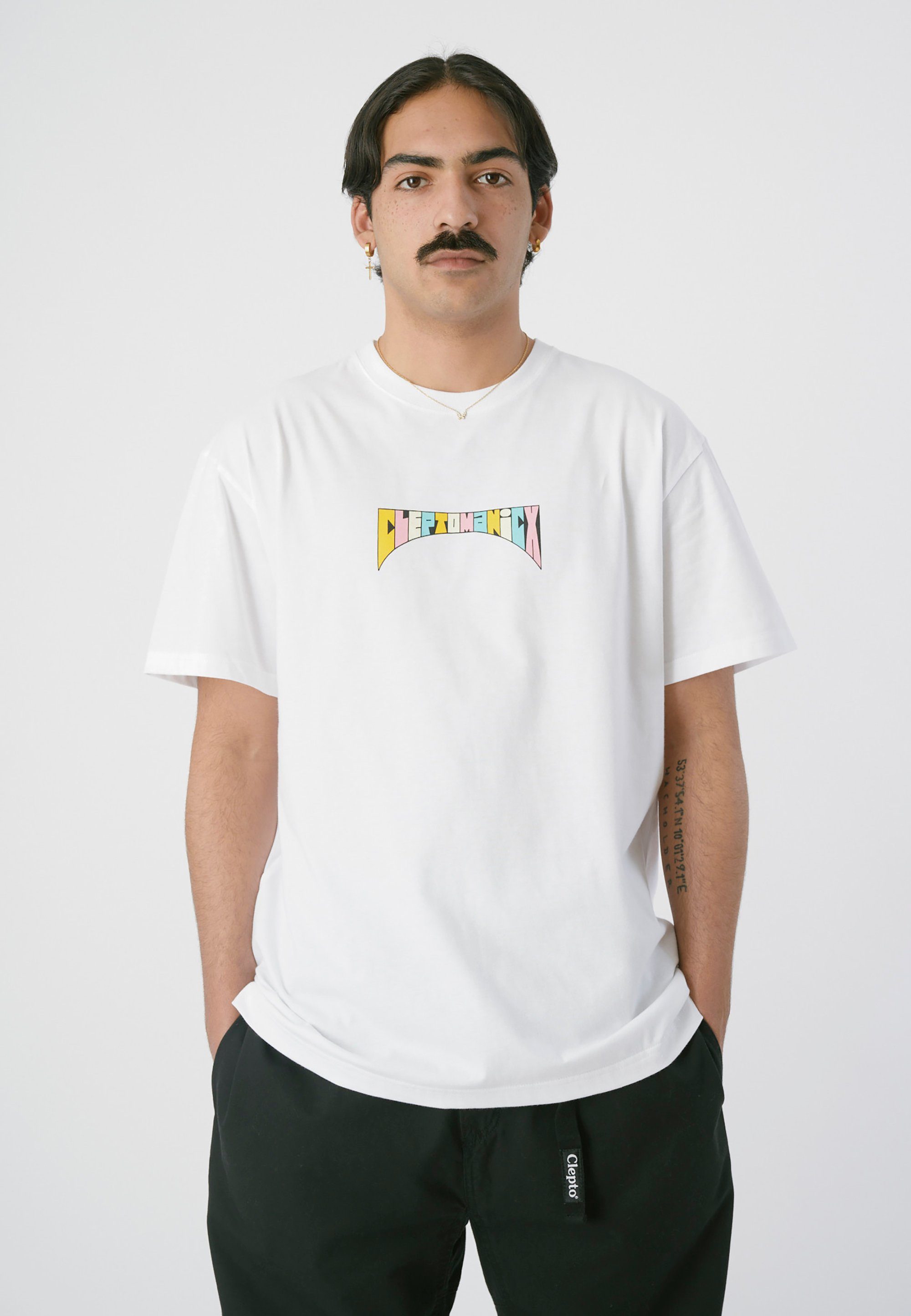 Cleptomanicx T-Shirt Boss Gull mit stylischem Backprint weiß