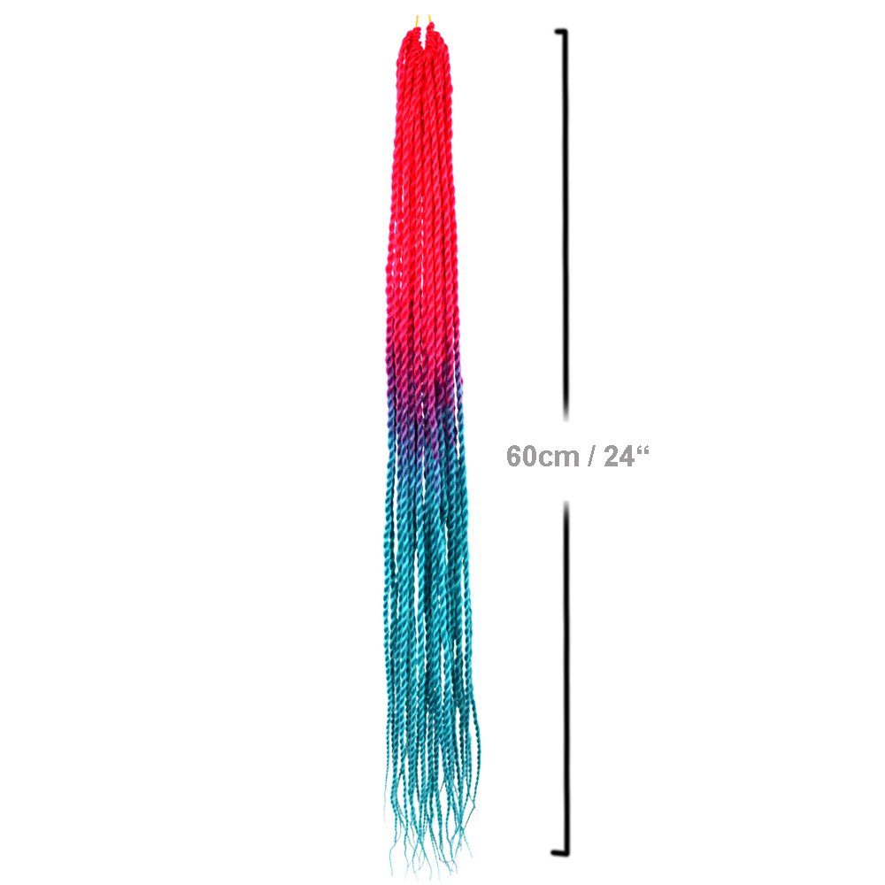 Zöpfe Dunkles Braids BRAIDS! 3er Crochet Kunsthaar-Extension Ombre YOUR Senegalese Pink-Wasserblau Pack MyBraids Twist 21-SY