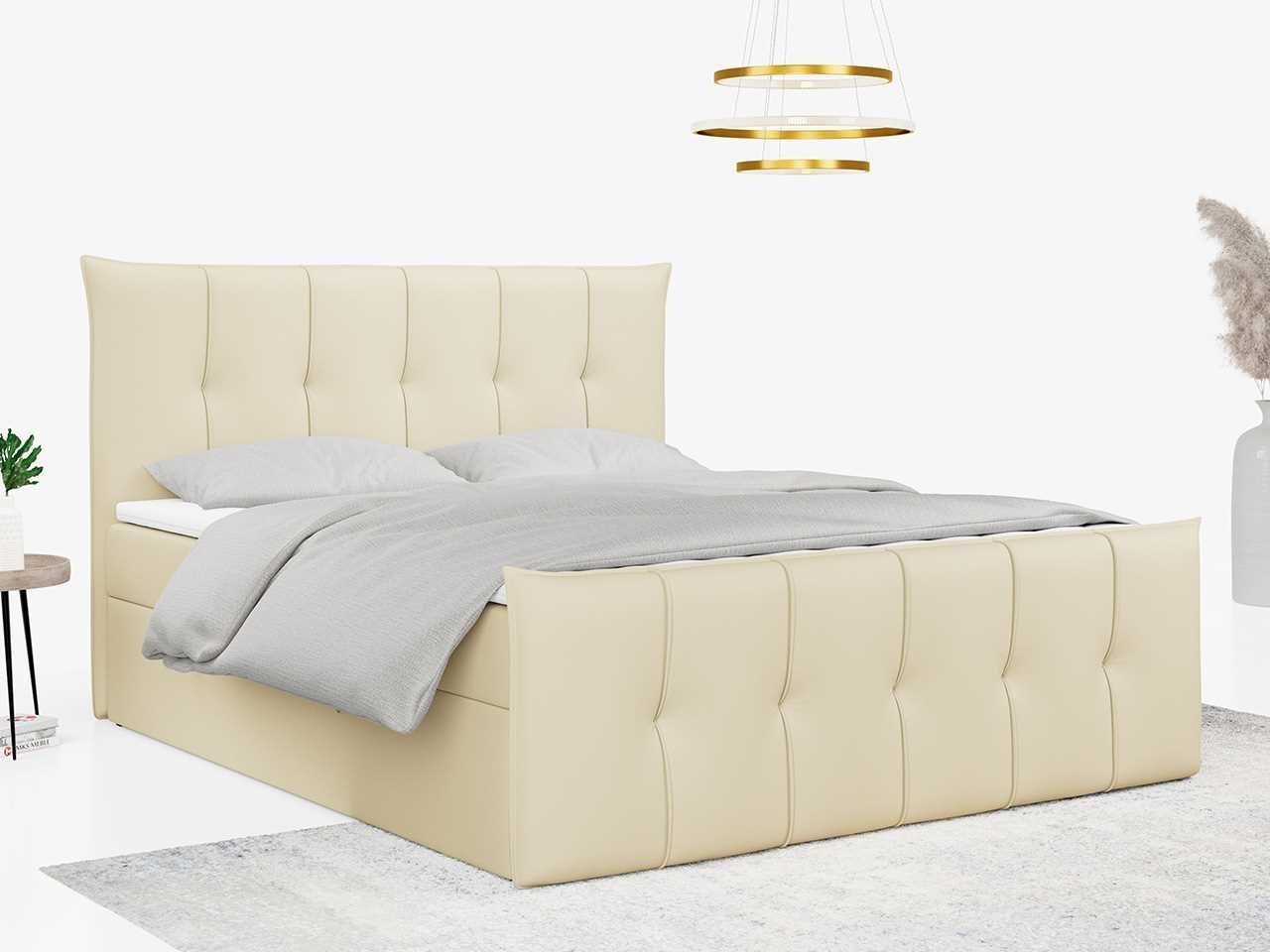 MKS MÖBEL Boxspringbett PREMIUM 11, Polsterbett mit Kopfteil - Doppelbett mit Bettkasten für Schlafzimmer