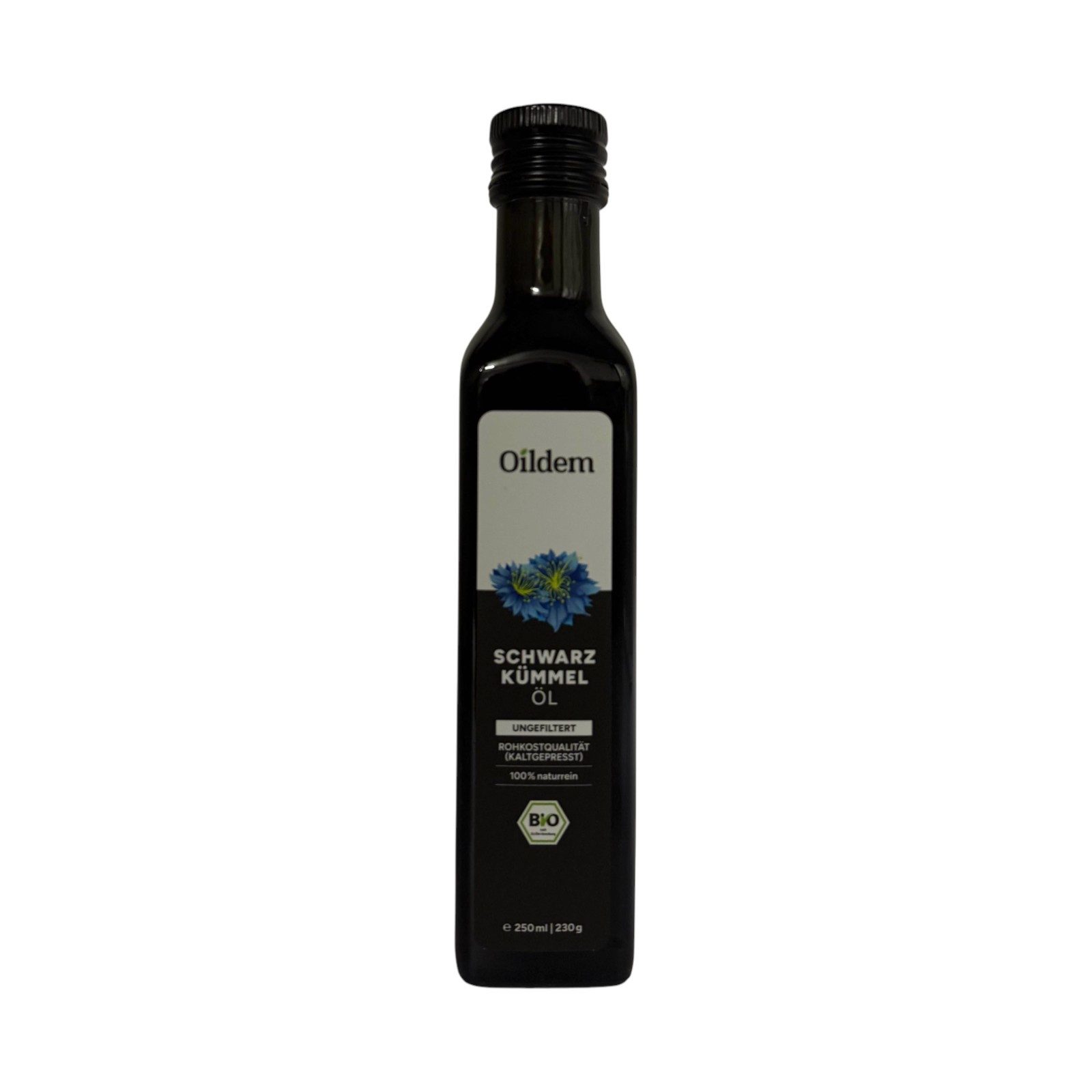 Oildem Bio-Schwarzkümmelöl 250ml (UNGEFILTERT) Tropfen Flüssigkeit, 250 ml