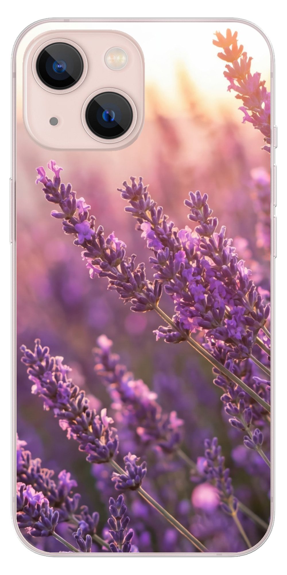 MuchoWow Handyhülle für Apple iPhone 13 Lavendel - Lila - Sonnenlicht, Smartphone-Bumper, Print, Handy Schutzhülle Dünn