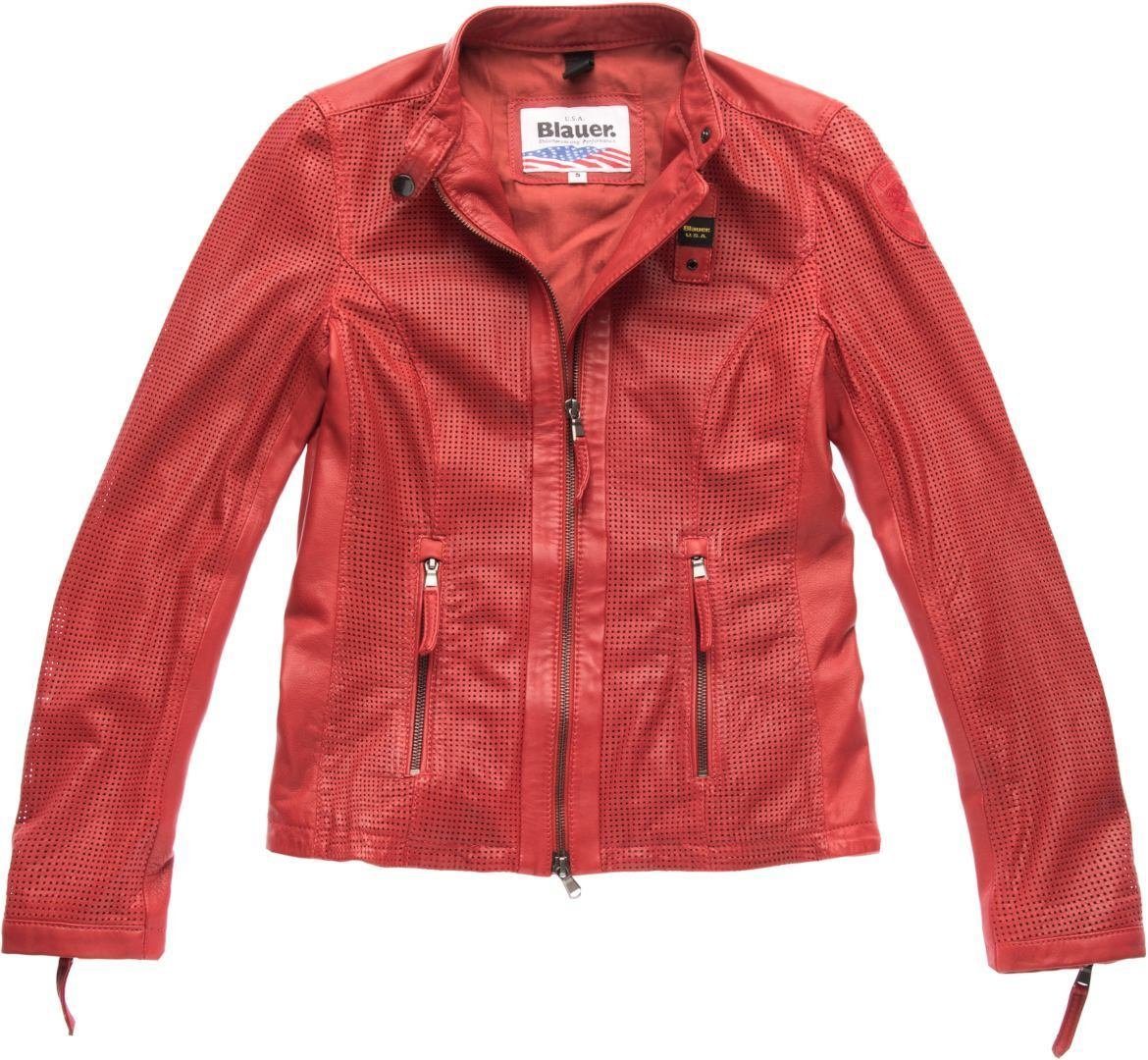 Blauer Motorradjacke USA Miller Perforierte Damen Lederjacke