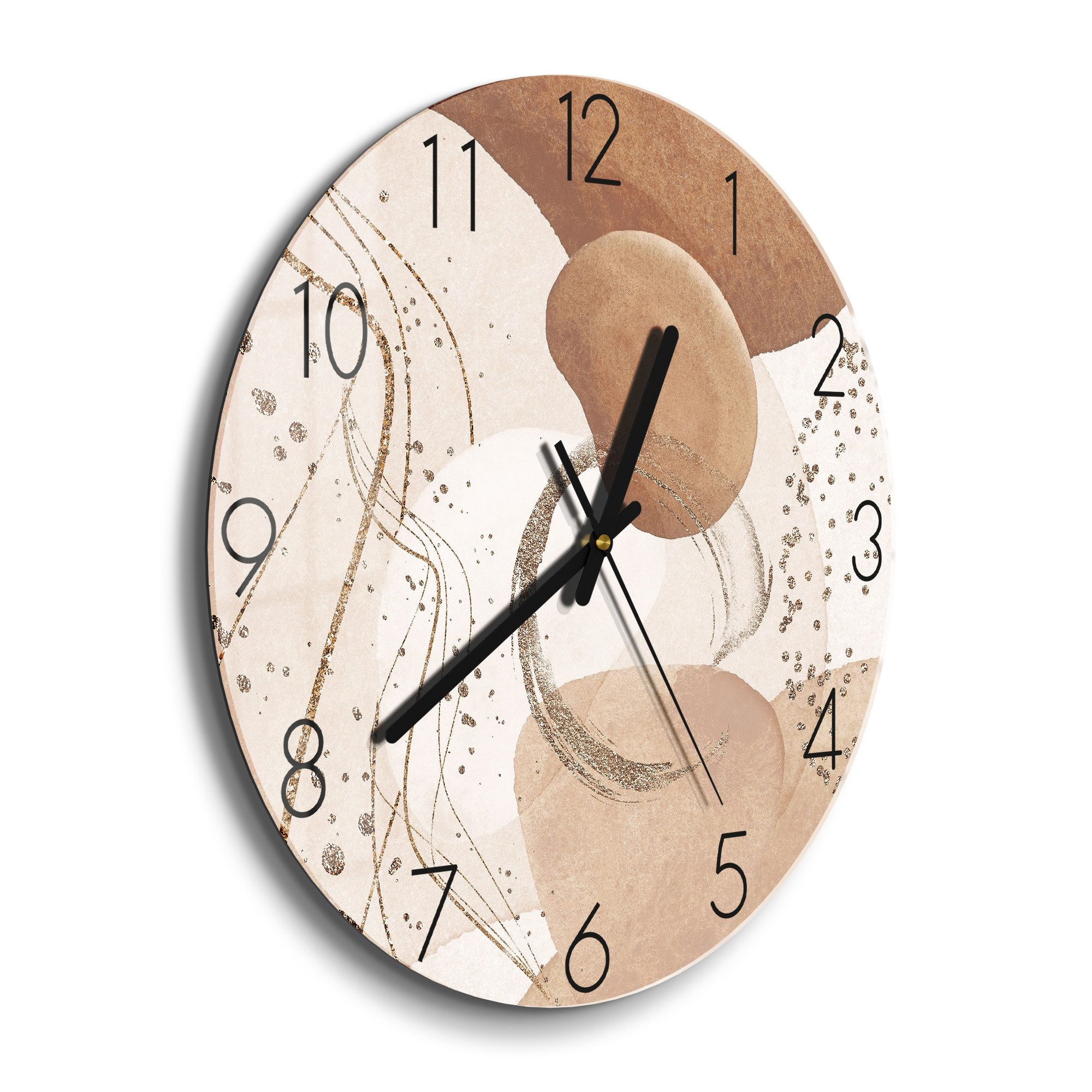DEQORI Wanduhr 'Erdfarbene Eleganz' (Glas Glasuhr günstig online kaufen