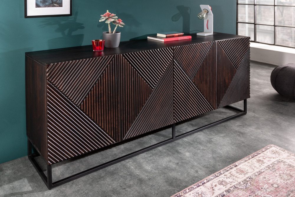 riess-ambiente Sideboard CREATIVO 177cm braun, Massivholz · Anrichte · Retro · Kommode · Wohnzimmer