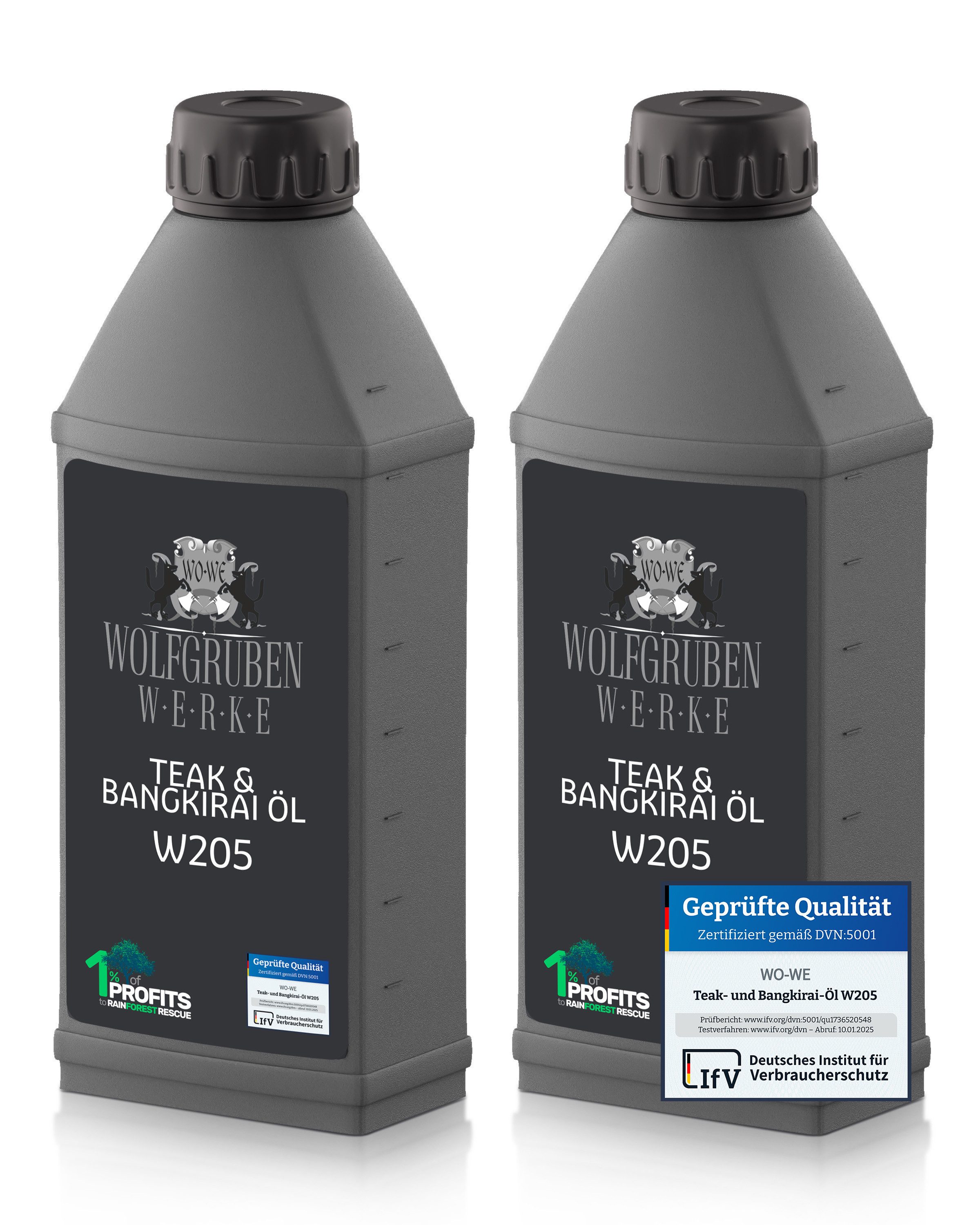 WO-WE Teakholzöl Teak & Bangkirai Holzöl W205 Holzpflegeöl, 0.75-10L