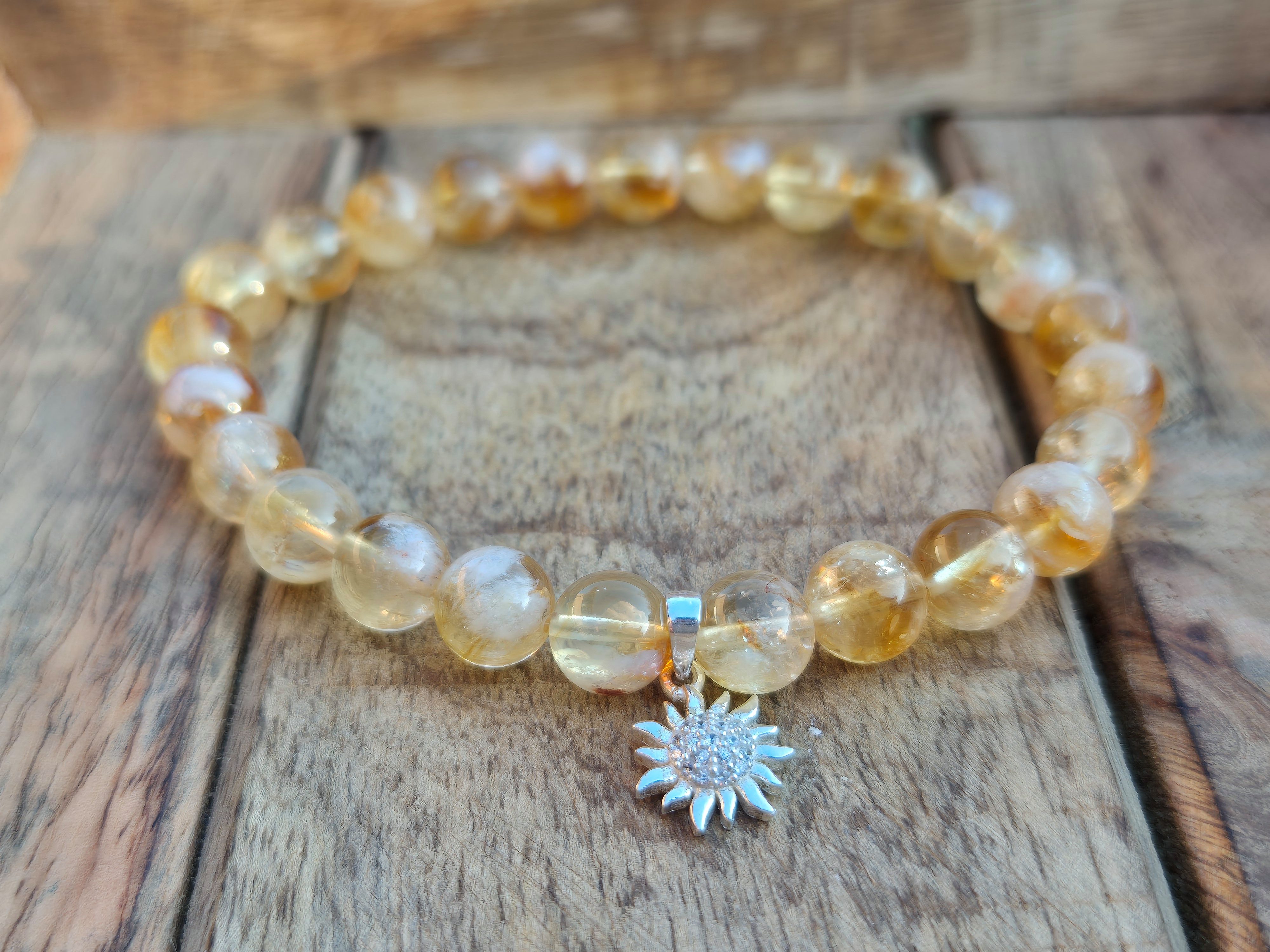 NAHLE Perlenarmband Citrin mit 925 Silber Sonne Naturstein Armband (elegant günstig online kaufen