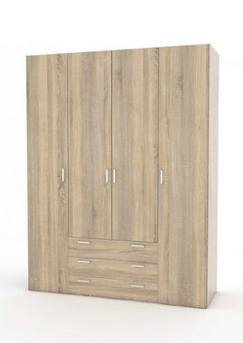 ebuy24 Kleiderschrank Spell Kleiderschrank 4 Türen und 3 Schubladen. Eic