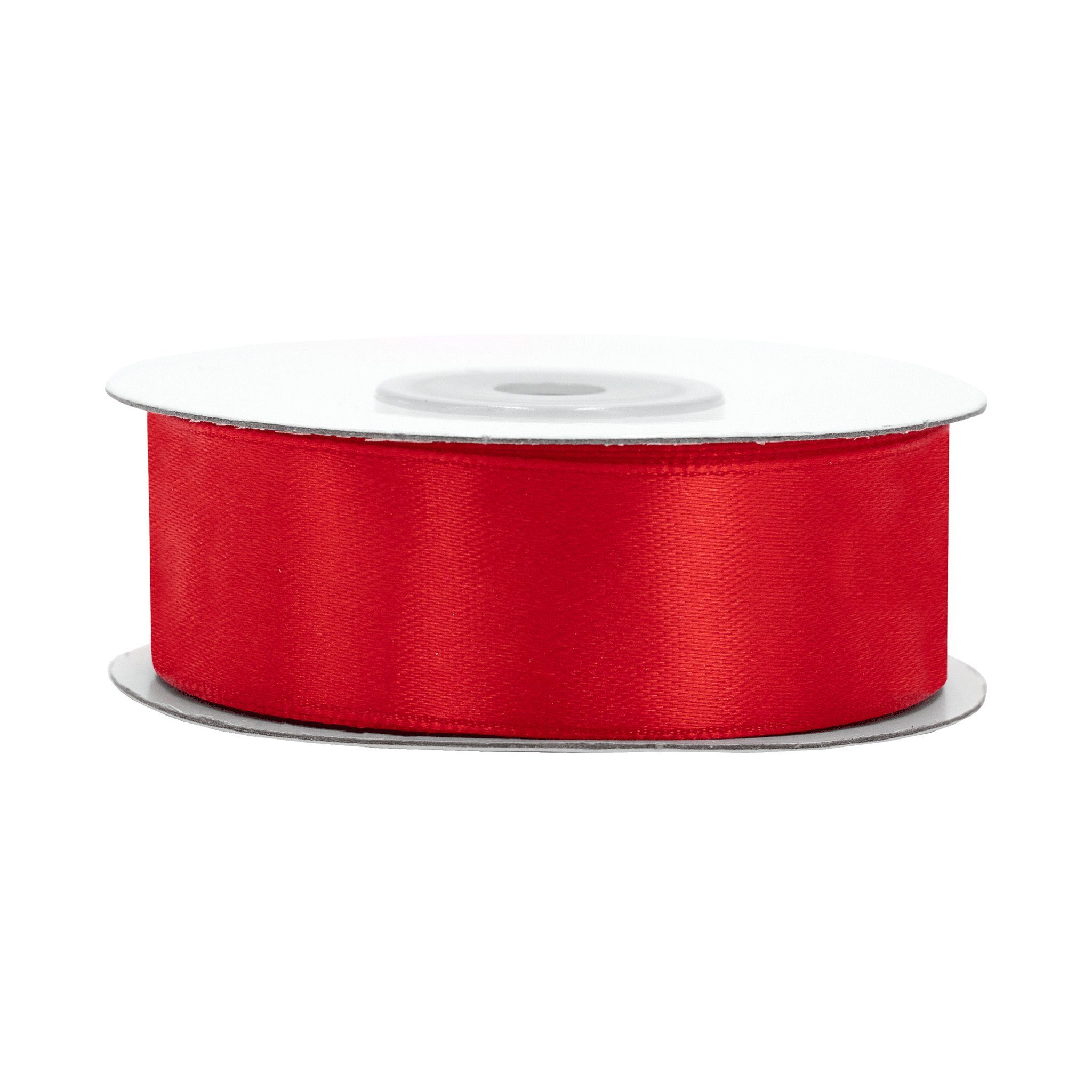 Creativery Satinband, Satinband 25mm x 25m Rolle Rot