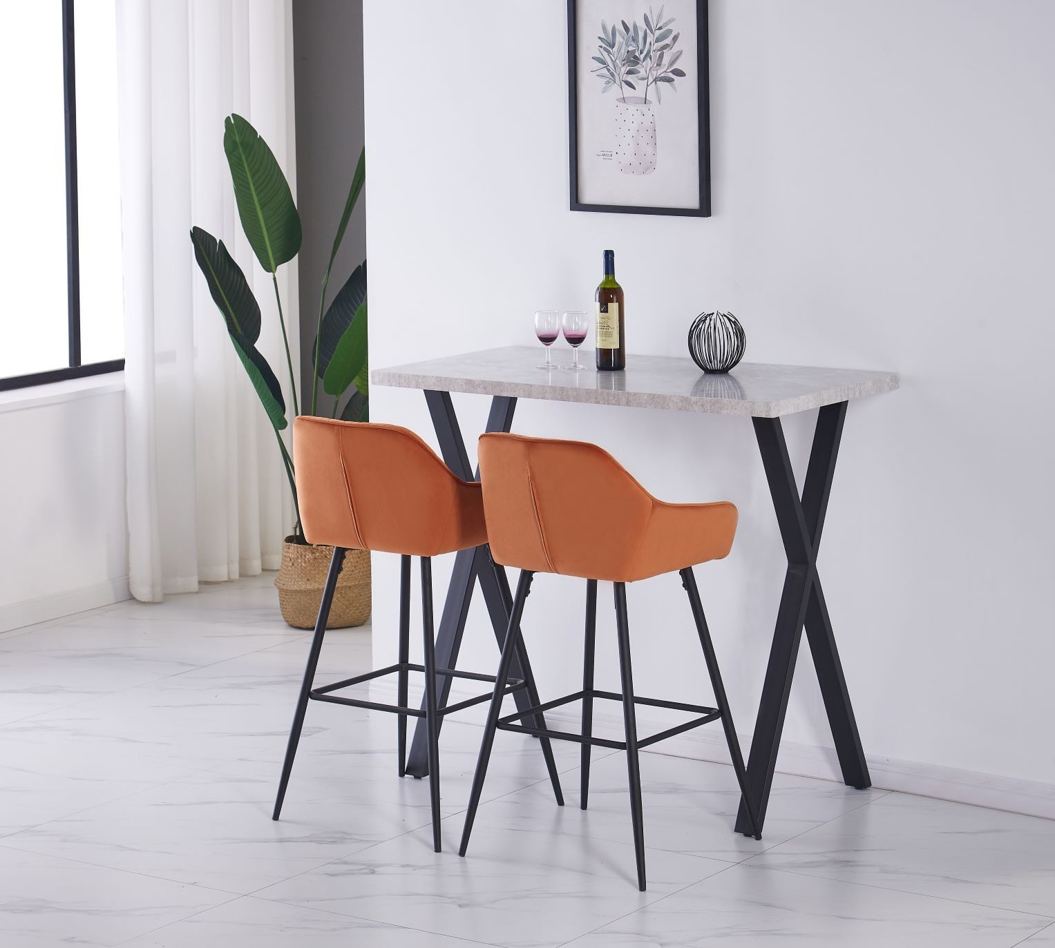 JYMTOM Barhocker Barhocker 2er-Set, gepolstert, Rückenlehne, günstig online kaufen