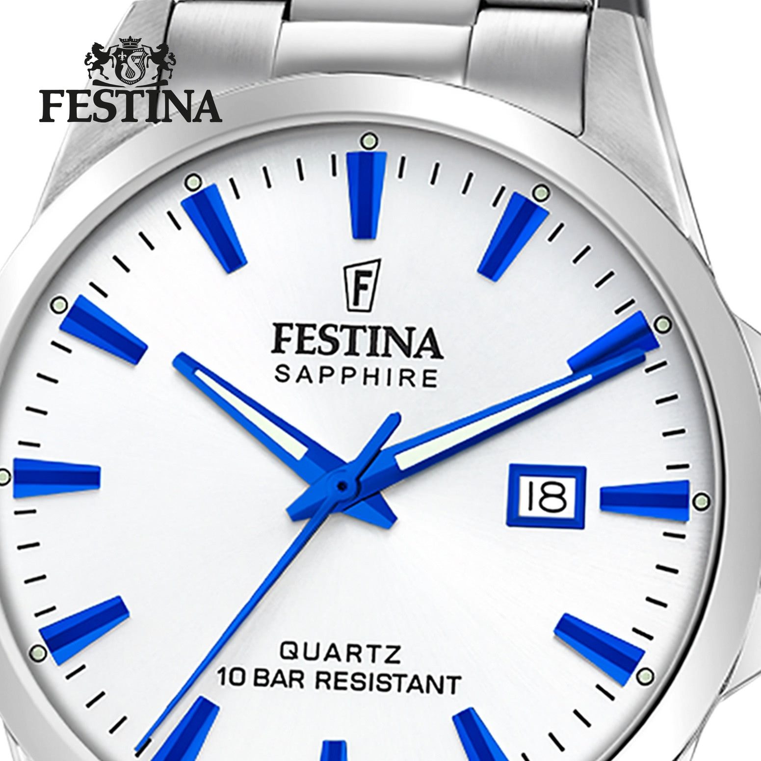 Festina Quarzuhr Festina Herrenuhr Swiss Made Armbanduhr, (Analoguhr), Herren Armbanduhr rund, Edelstahlarmband silber, Elegant