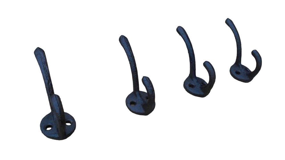 Deko-Impression Wandhaken Doppelhaken 4er Set Gusseisen Wandhaken Landhausstil, (4-St)