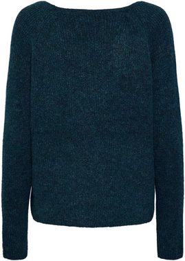 pieces V-Ausschnitt-Pullover PCELLEN LS V-NECK KNIT NOOS BC mit Wolle