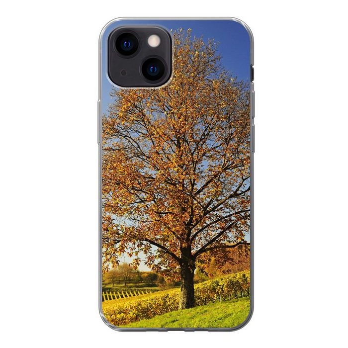 MuchoWow Handyhülle Kastanienbaum in einer Weinberglandschaft Handyhülle Apple iPhone 13 Mini Smartphone-Bumper Print Handy