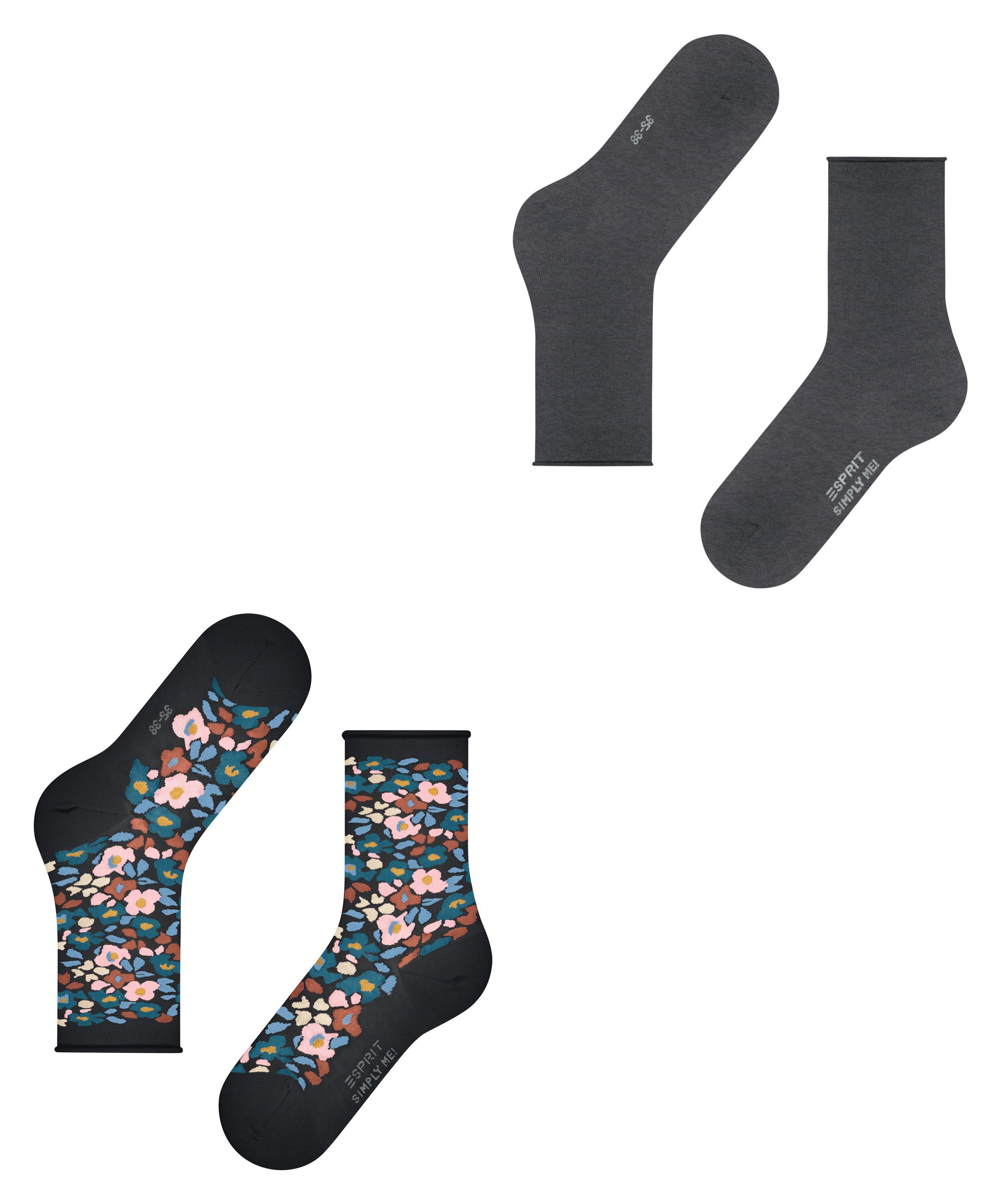 Esprit Socken Flower Simply Me 2-Pack (2-Paar) (0030) sortiment