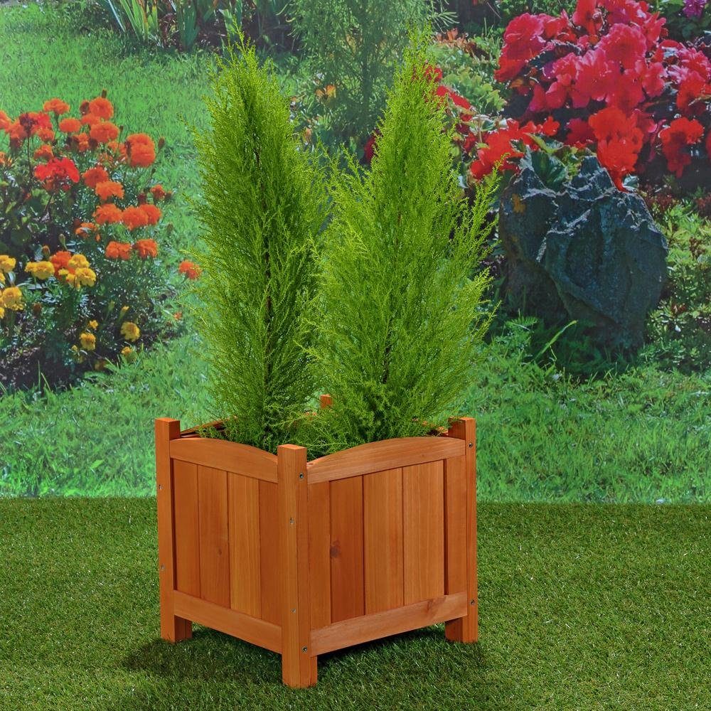 Mucola Pflanzkübel Blumentopf Blumenständer Blumenkasten eckig Deko Pflanztrog Holz (Stück, 1 St., Blumenständer), Fichtenholz