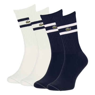 Lacoste Tennissocken Socken mit Rippmuster (2-Paar) mit gepolsterter Sohle