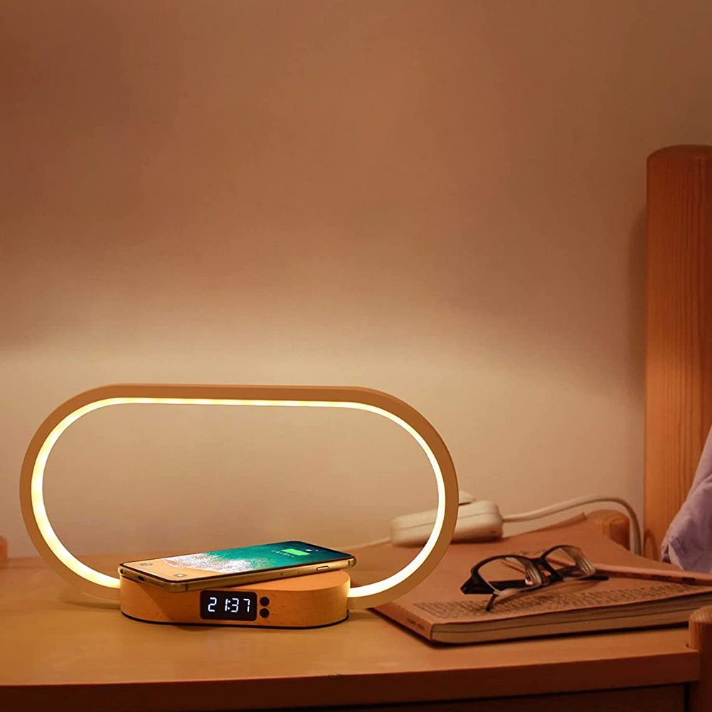 Oneid LED Nachttischlampe 10W Wireless-Ladegerät und LED USB-Aufladung Nachttischlampe,Mit