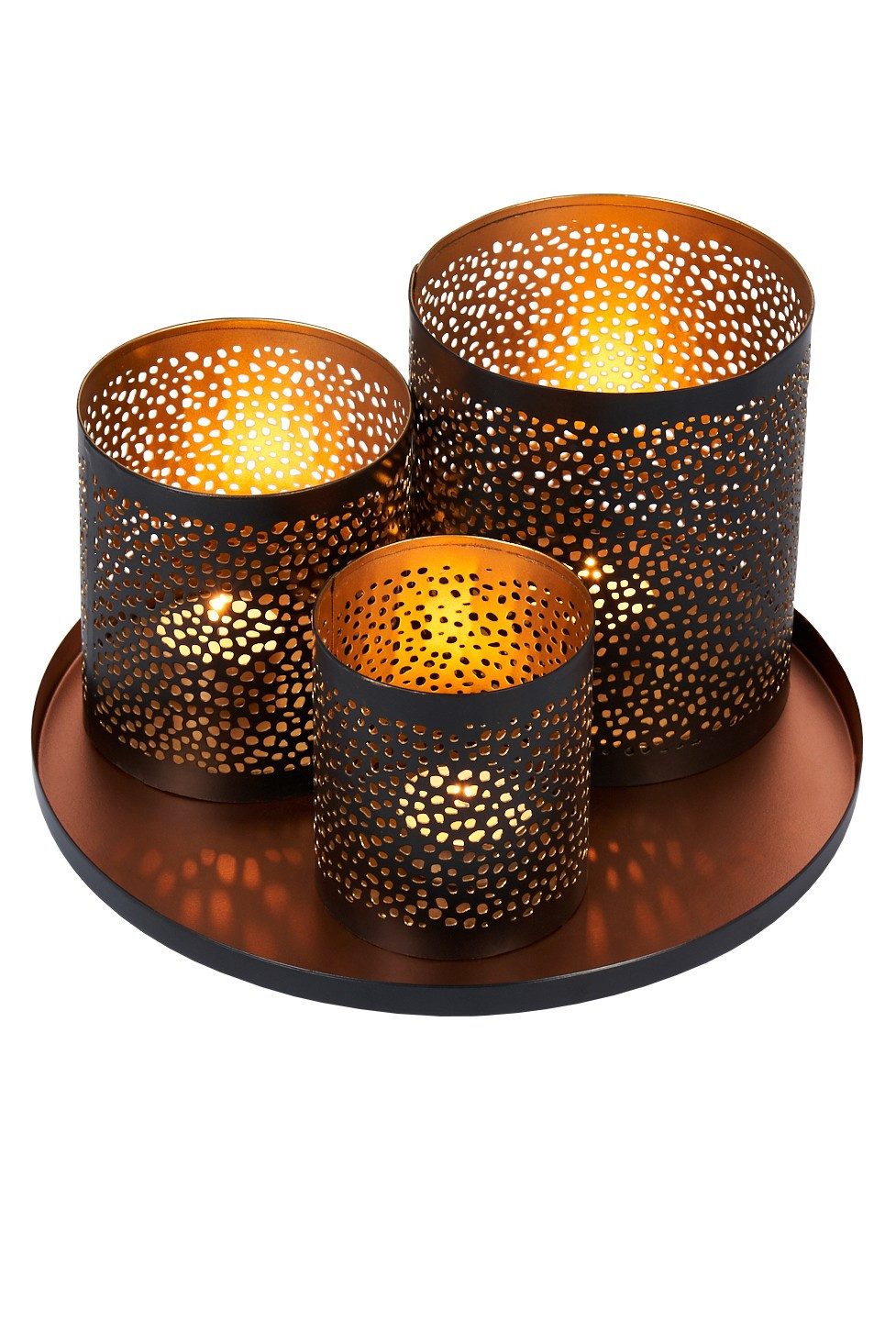 Marrakesch Orient & Mediterran Interior Teelichthalter mit Tablett Oriental günstig online kaufen