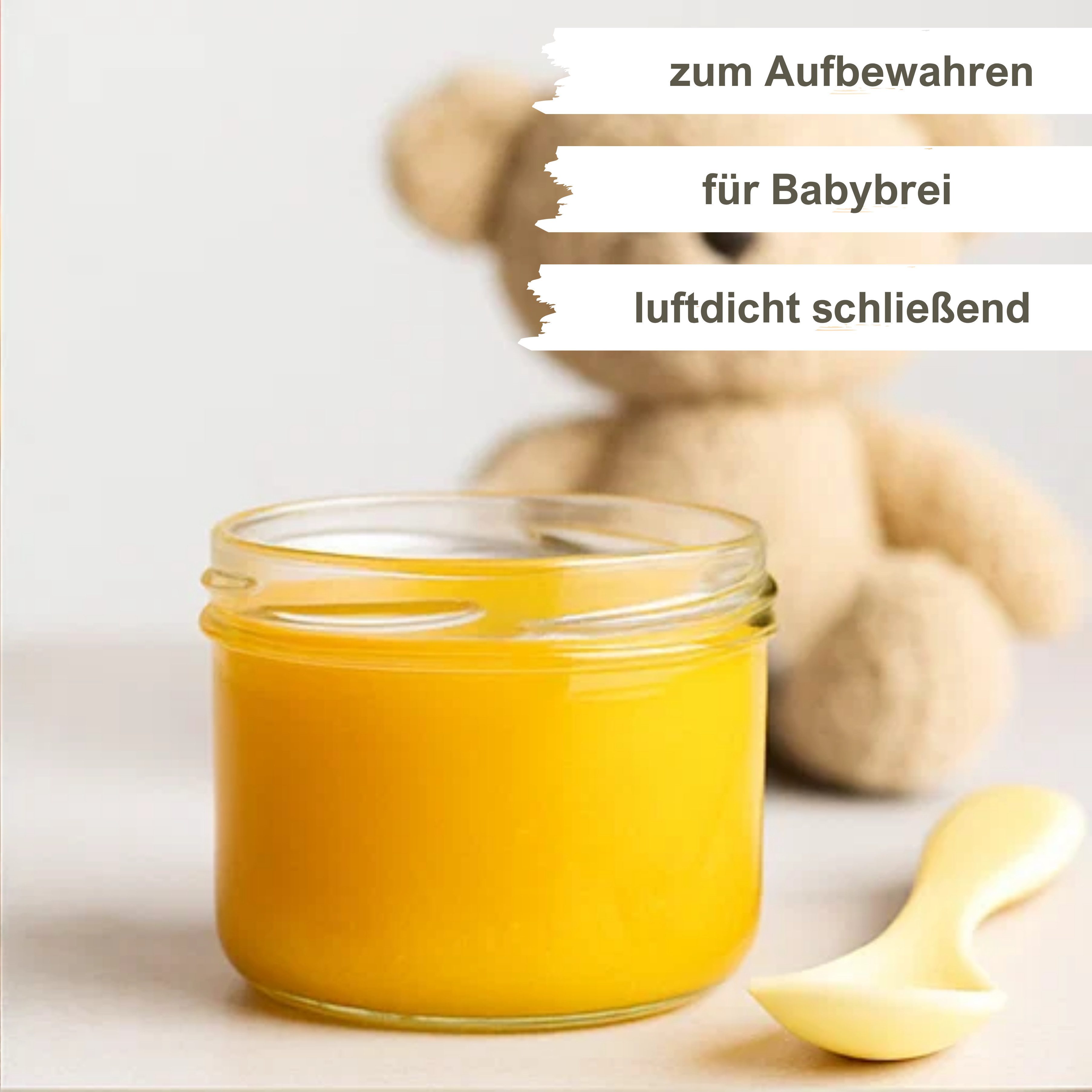 mikken Marmeladenglas Einmachglas 210ml mit Schraubdeckel Einkochglas Schraubglas, (Set, 6-tlg), für Kuchen im Glas, für Dessert, zum Aufbewahren, Pasteurisierbar