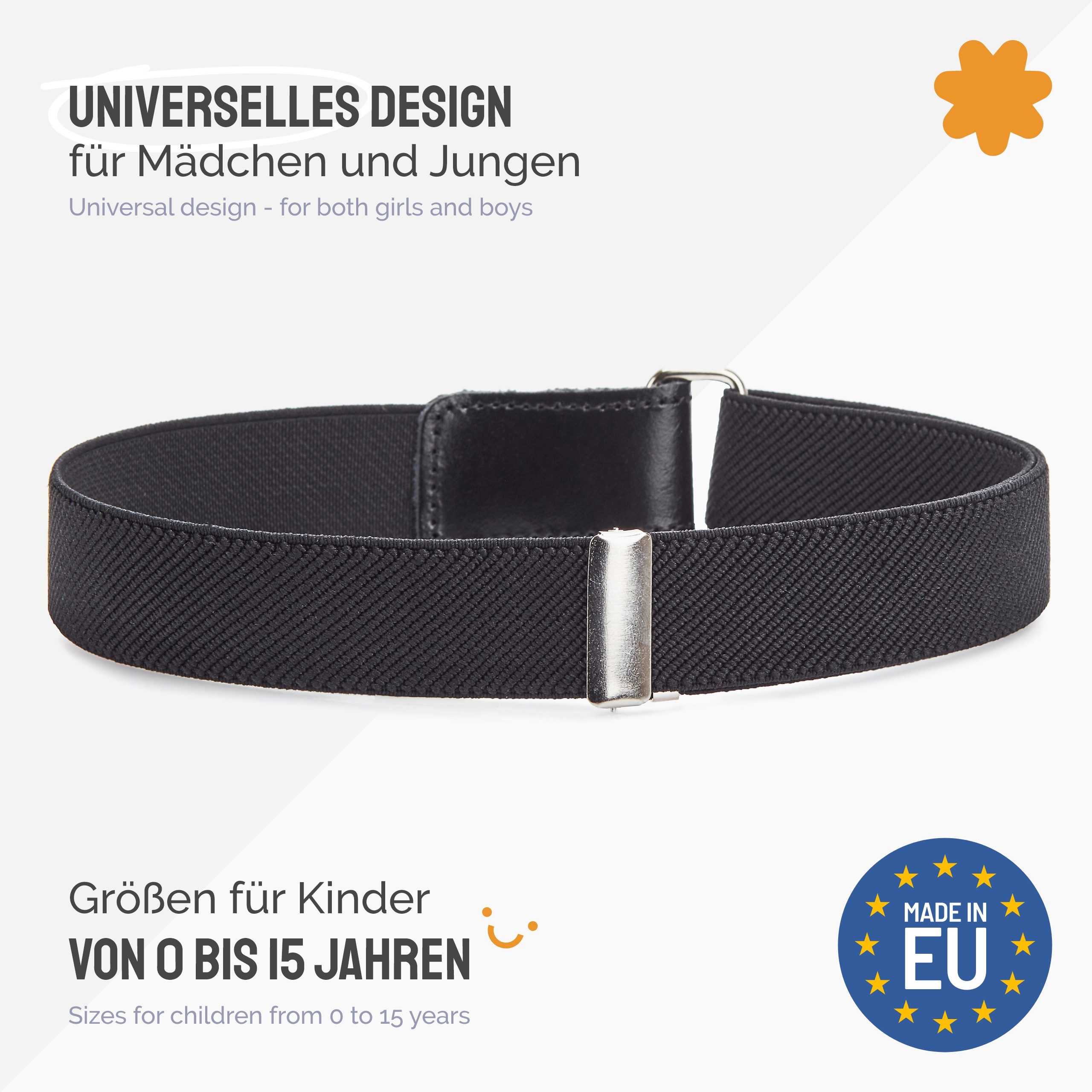 Ladeheid Stoffgürtel Kinder Gürtel Elastik-Gürtel 1-12 Jahre 34-90 cm P15 (1-St) – Bild 3 von 5