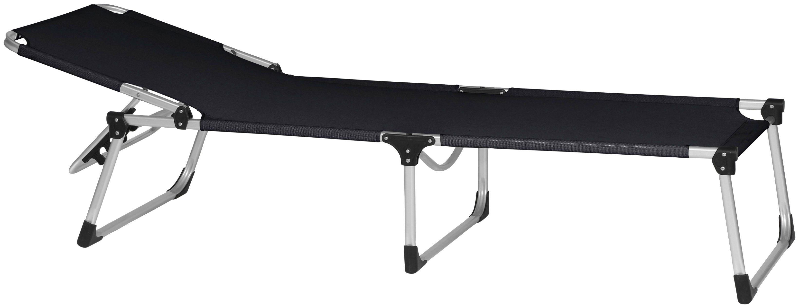 Siena Garden Gartenliege Alu-Dreibeinliege XXL, Aluminiumgestell, 4-fach verstellbar, 201x69,5x95 cm