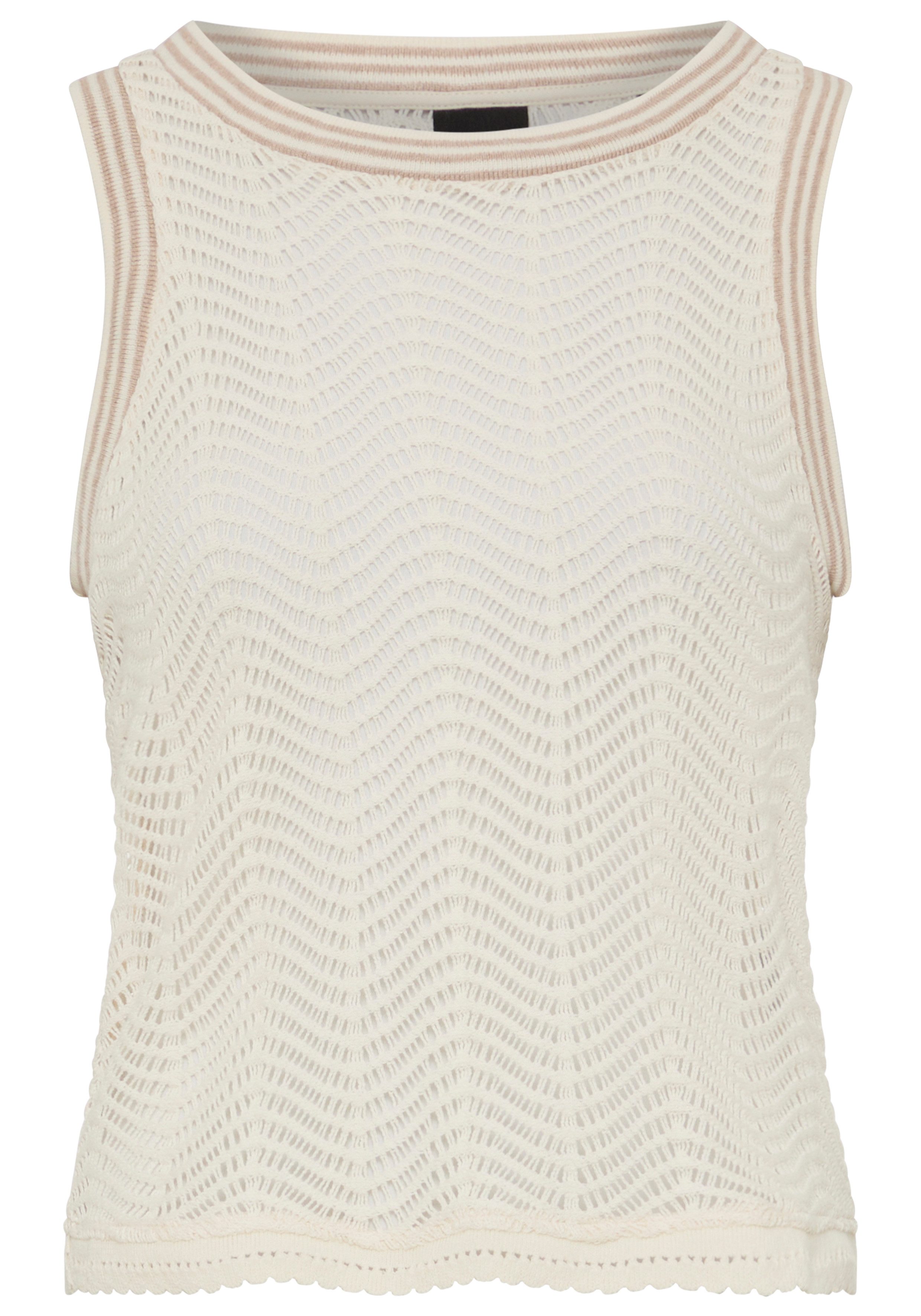 BOSS ORANGE Stricktop Ecela Premium Damenmode halbtransparent, Rundhals