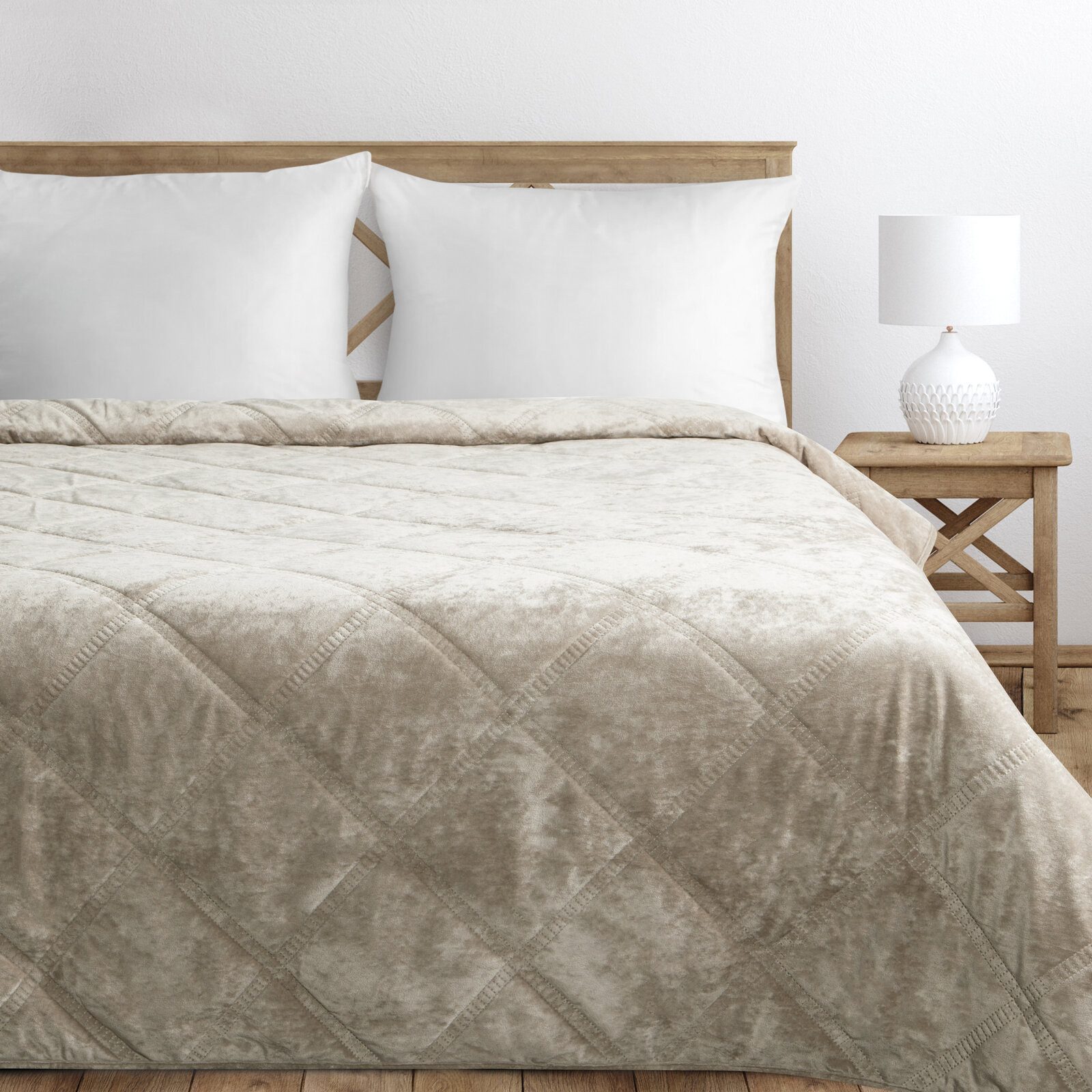 Eurofirany Tagesdecke VELVET2, Steppdecke Samtdecke Karomuster Weicher Über günstig online kaufen