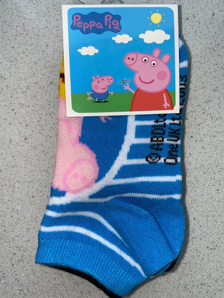 Sneakersocken 6x PEPPA WUTZ kurze Kindersocken Jungen + Mädchen 6 Paar Sneakersocken Strümpfe Socken Gr.23 24 25 26 27 28 29 30 31 32 33 34
