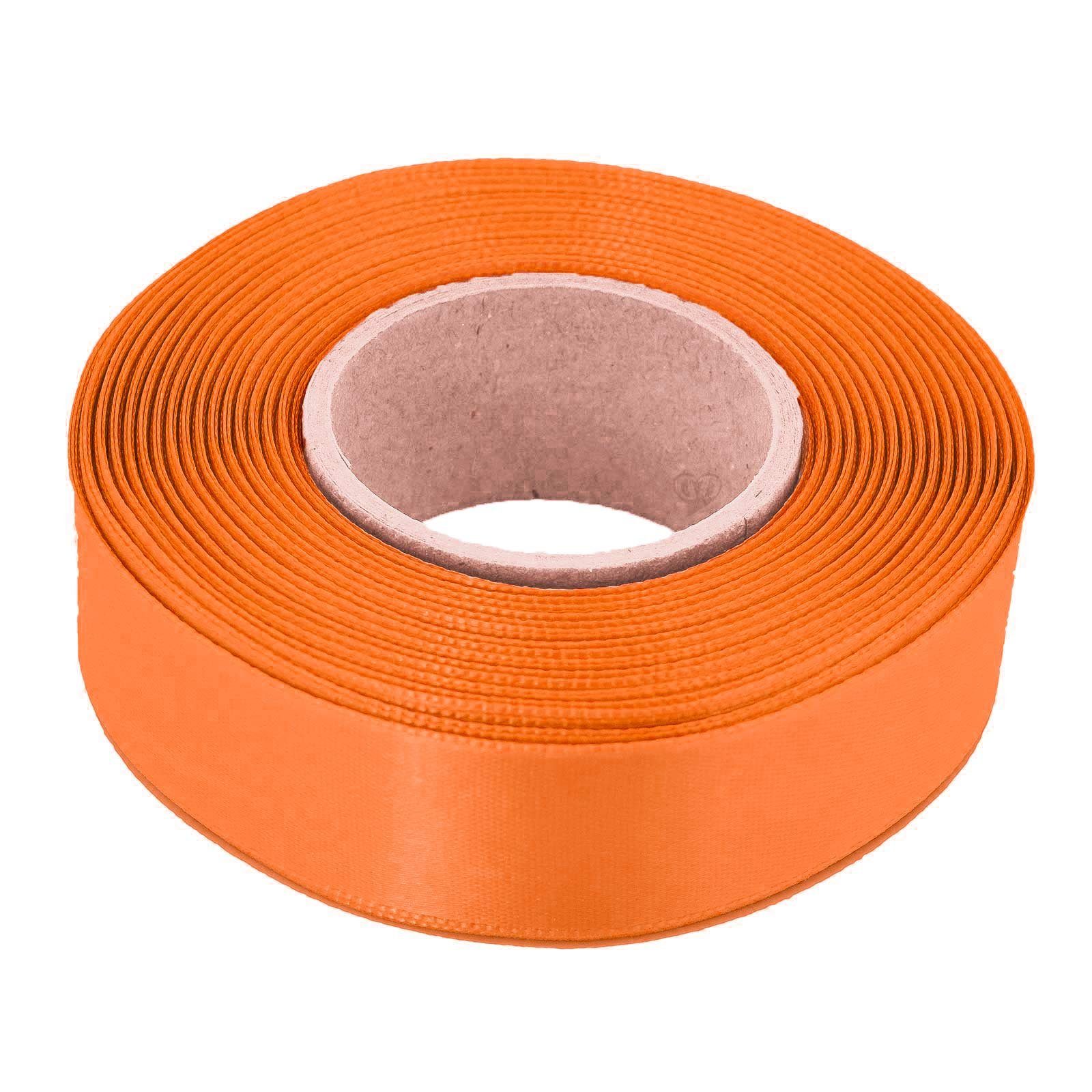 maDDma Geschenkband 20m Satinband beidseitig 24mm, Dekoband Geschenkband, dunkelorange
